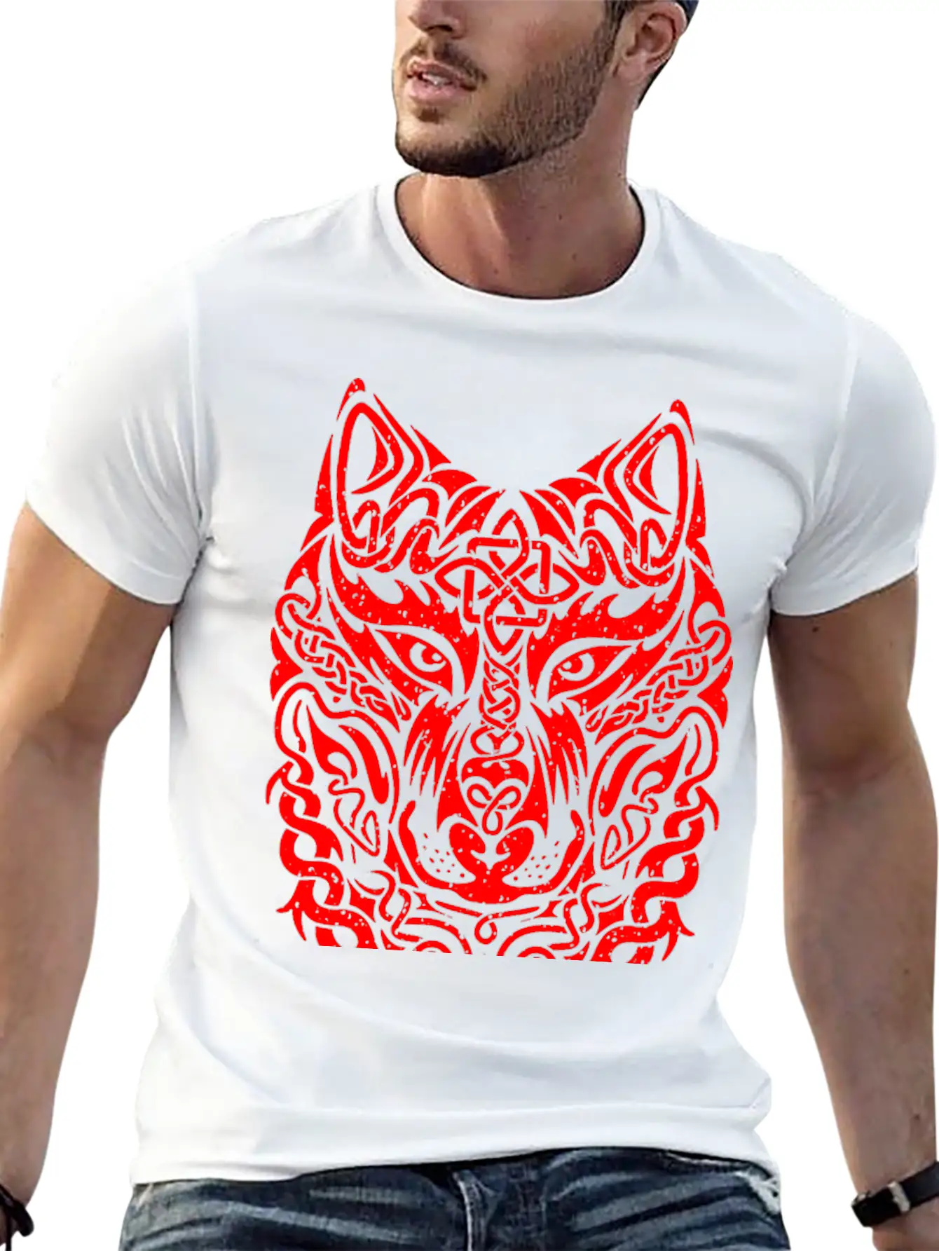 Celtic Wolf Basic Graphic T-Shirt – Daily Comfort In Soft Cotton
