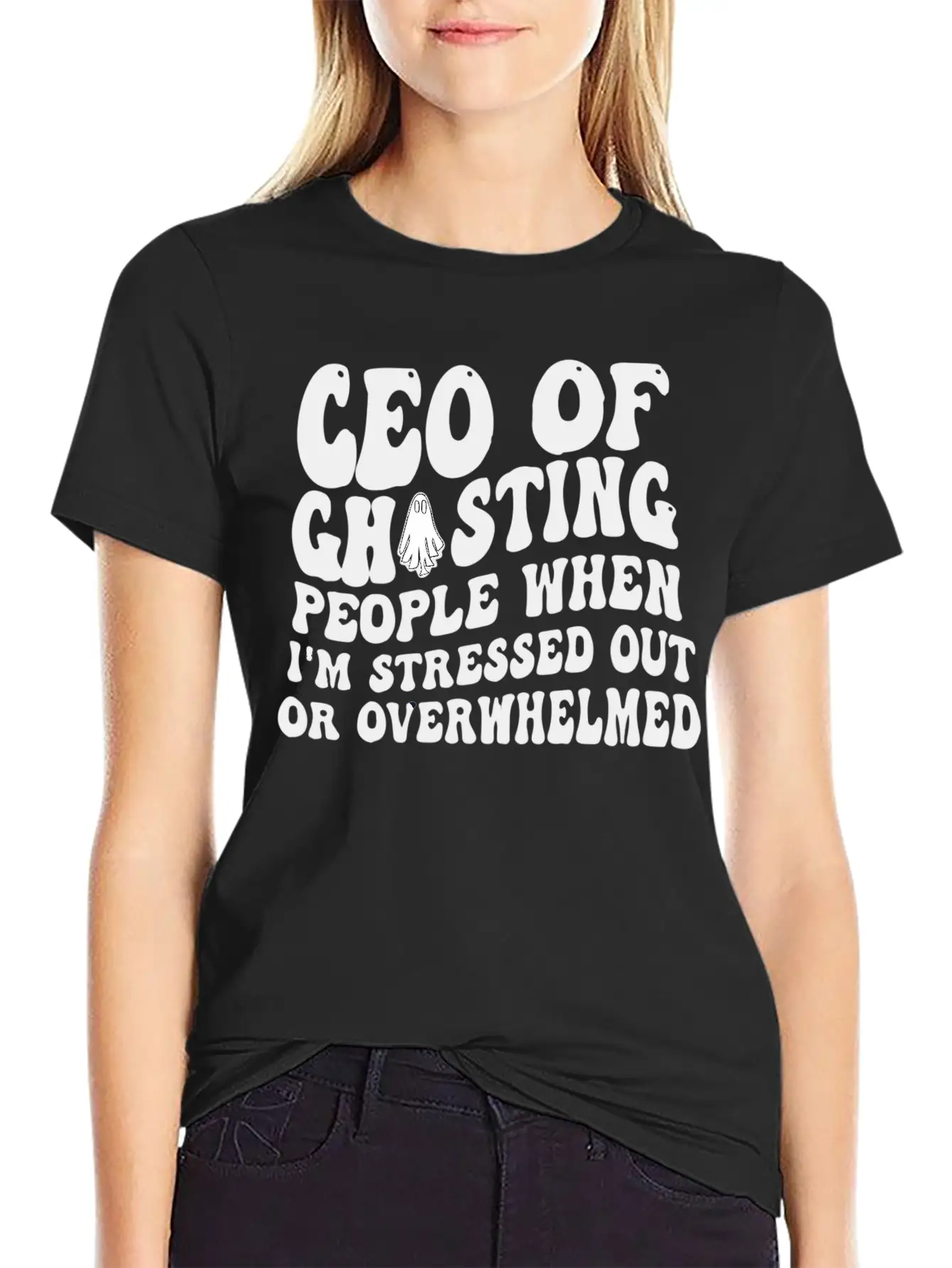 Ceo Of Ghosting People When I'M Stressed Out Or Basic Graphic T-Shirt – Daily Comfort In Soft Cotton