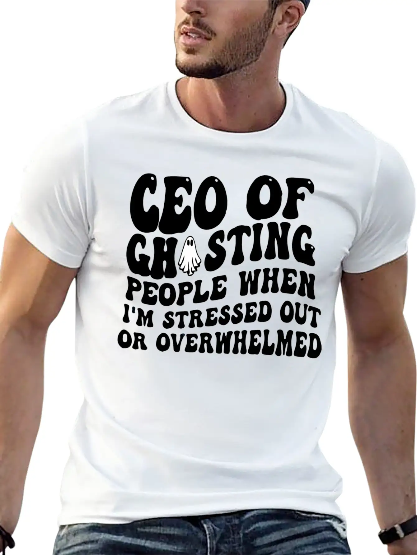 Ceo Of Ghosting People When I'M Stressed Out Or Basic Graphic T-Shirt – Daily Comfort In Soft Cotton