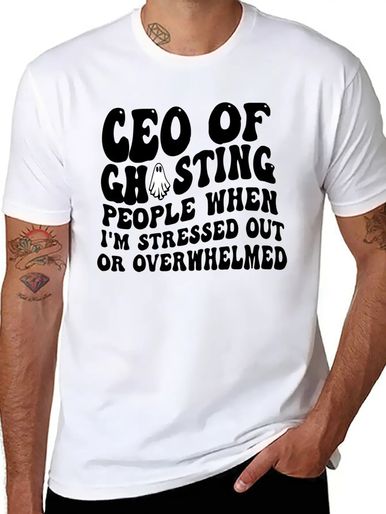 Ceo Of Ghosting People When I'M Stressed Out Or Basic Graphic T-Shirt – Daily Comfort In Soft Cotton