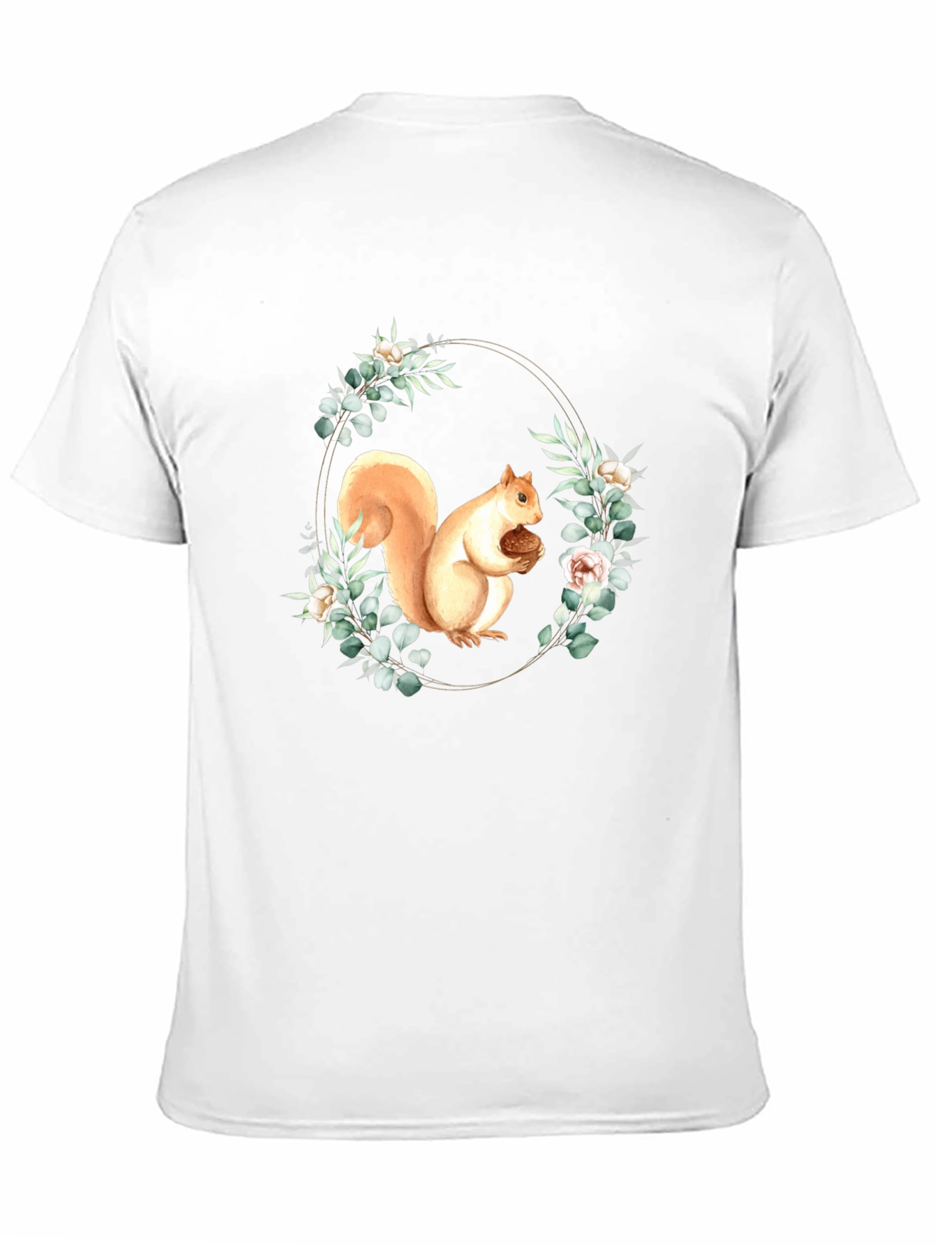 Squirrel Floral Wreath Graphic Tee