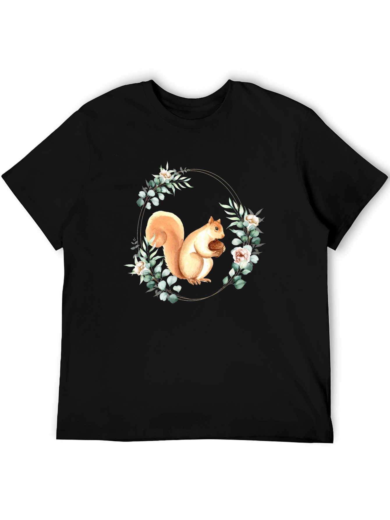 Squirrel Floral Wreath Graphic Tee