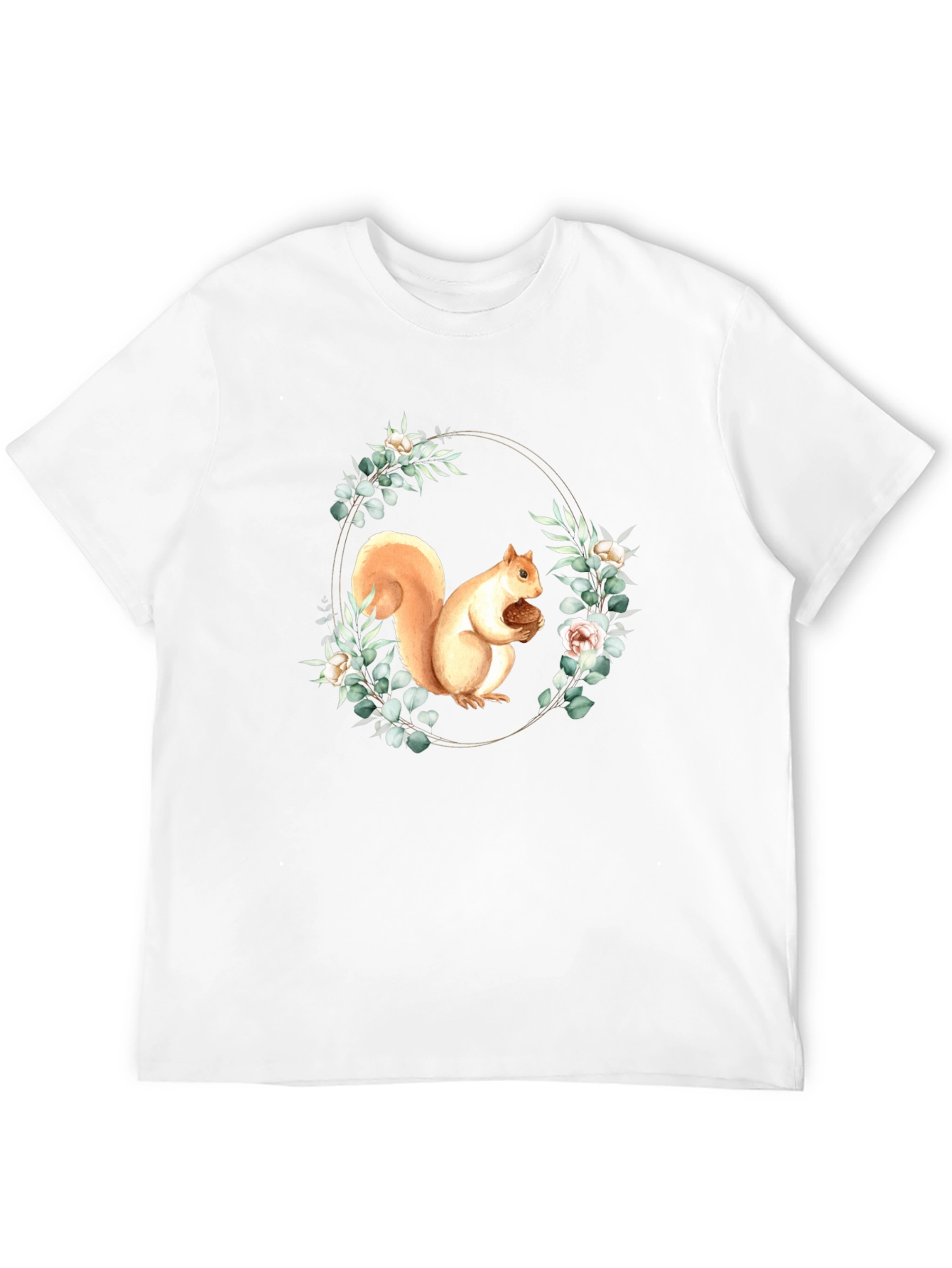 Squirrel Floral Wreath Graphic Tee