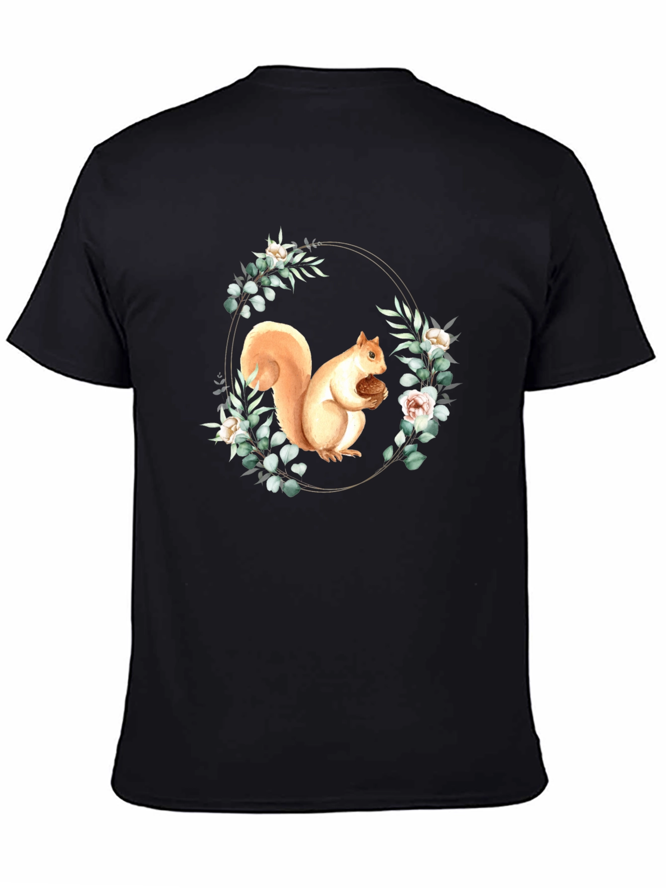 Squirrel Floral Wreath Graphic Tee