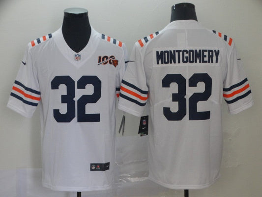 Men's Chicago Bears David Montgomery #32 White Game Jerseys