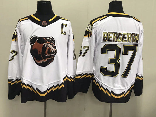 Men's Boston Bruins Patrice Bergeron #37 White Replica Game Jerseys