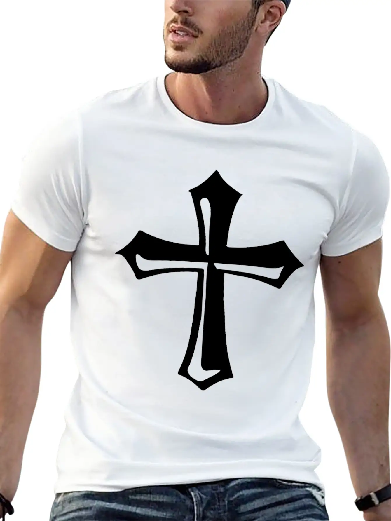Chainmail Cross Jousting Ren Faire Knights Unisex Short Sleeve Soft Cotton T-Shirt – Casual Everyday Wear