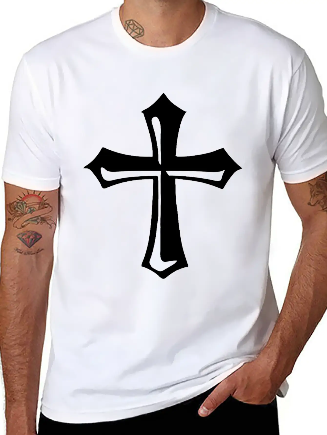 Chainmail Cross Jousting Ren Faire Knights Unisex Short Sleeve Soft Cotton T-Shirt – Casual Everyday Wear