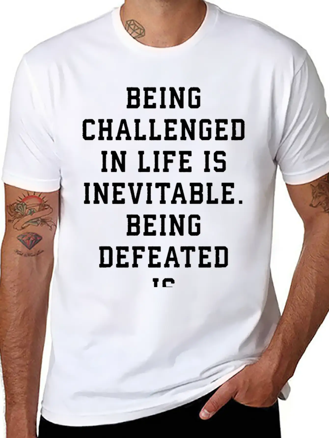 Challenge Is Inevitable, Defeat Is Optional Basic Graphic T-Shirt – Daily Comfort In Soft Cotton