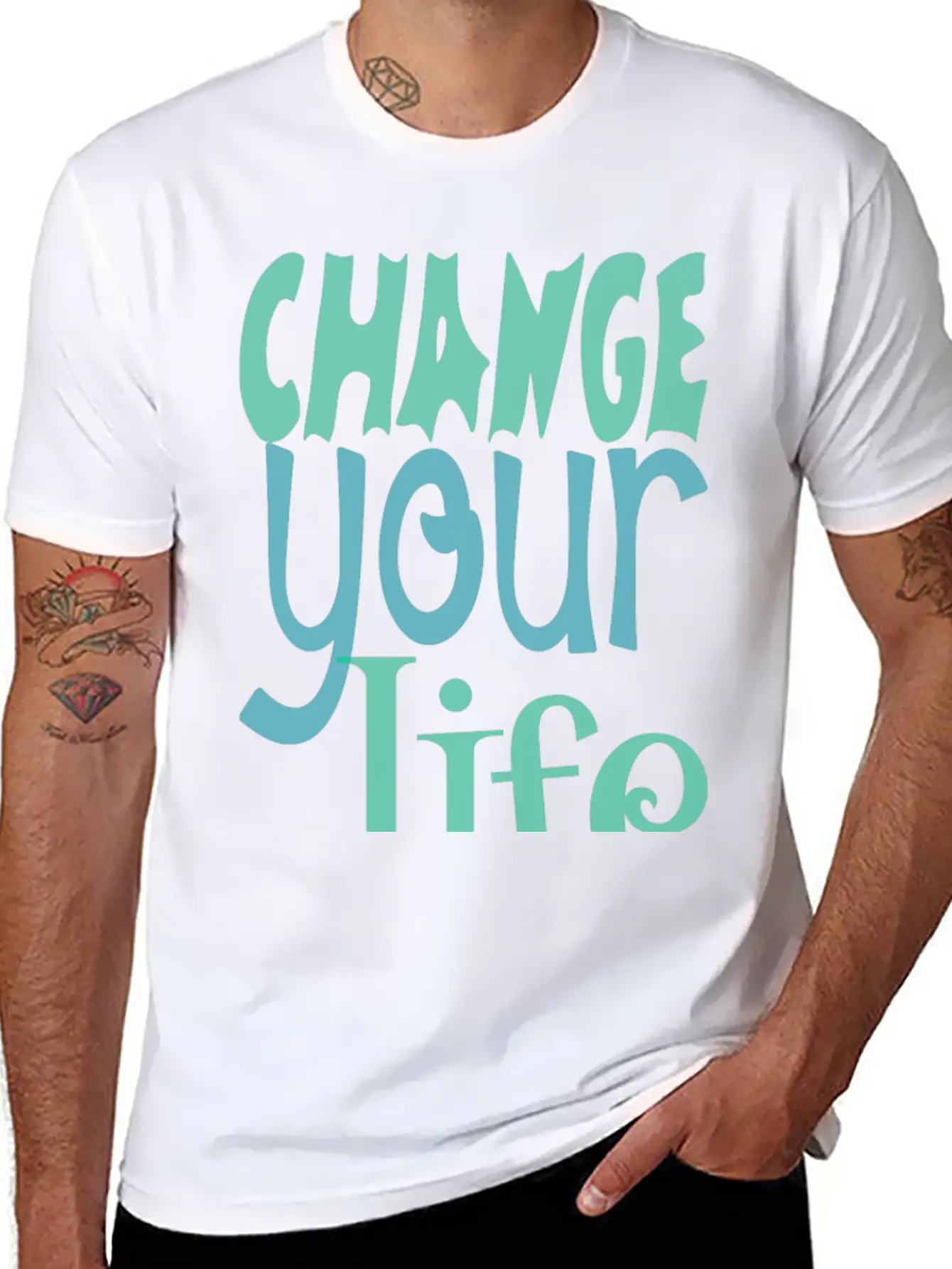 Change Your Life Motivational Quote Essential Unisex Summer Tee – Soft Cotton Casual Fit