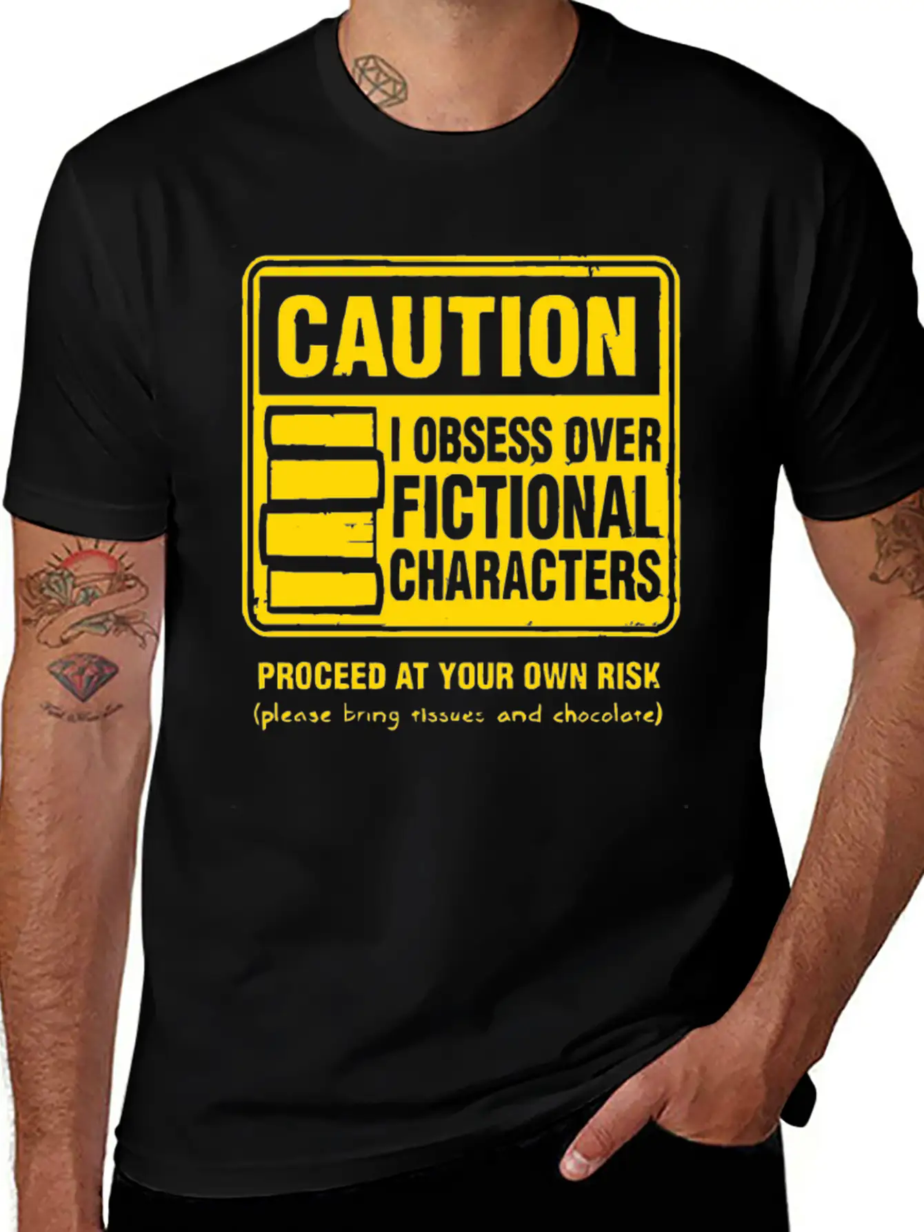 Character Caution Stylish Everyday T-Shirt – Unisex Basic Cotton Tee