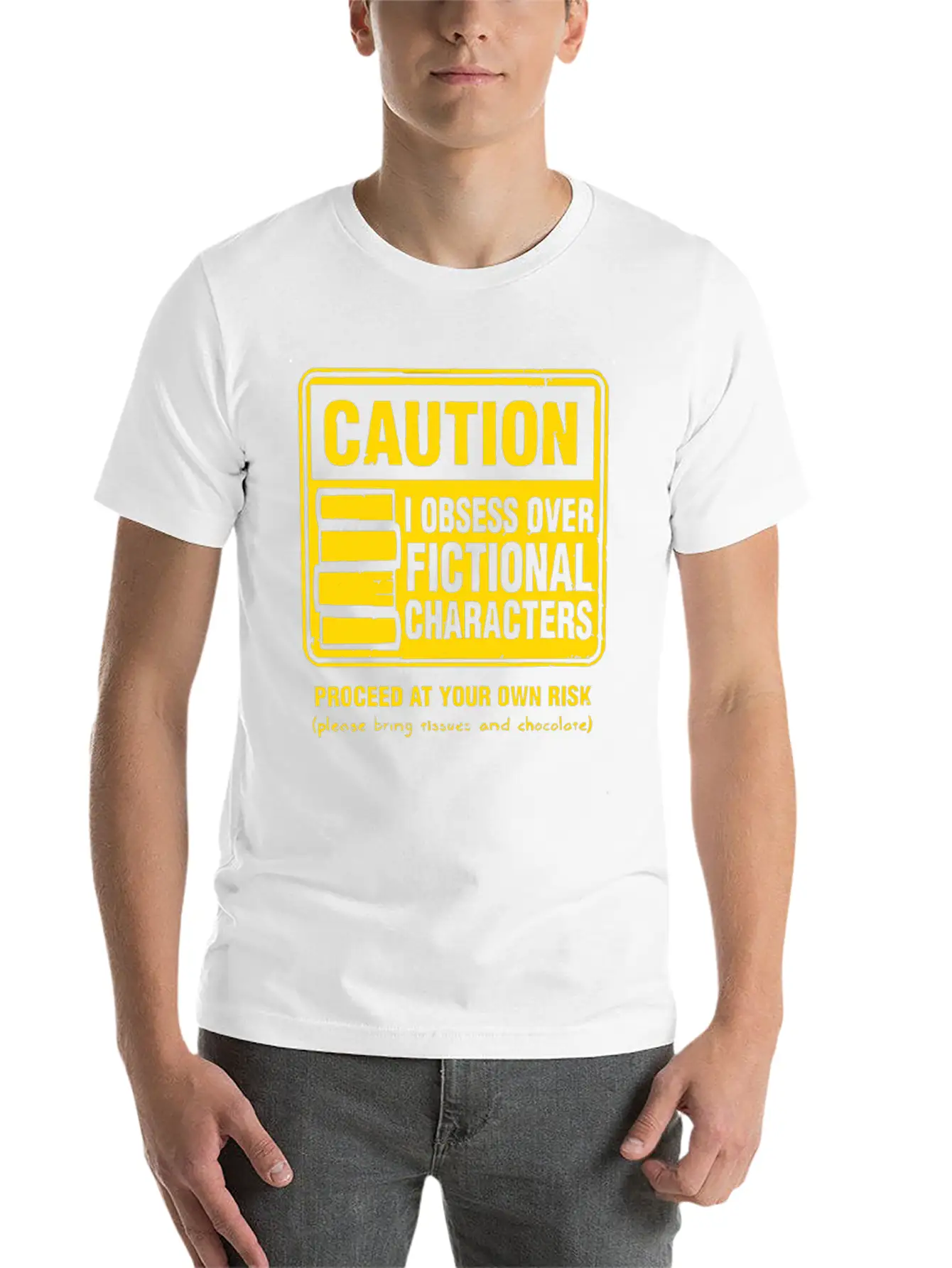 Character Caution Stylish Everyday T-Shirt – Unisex Basic Cotton Tee