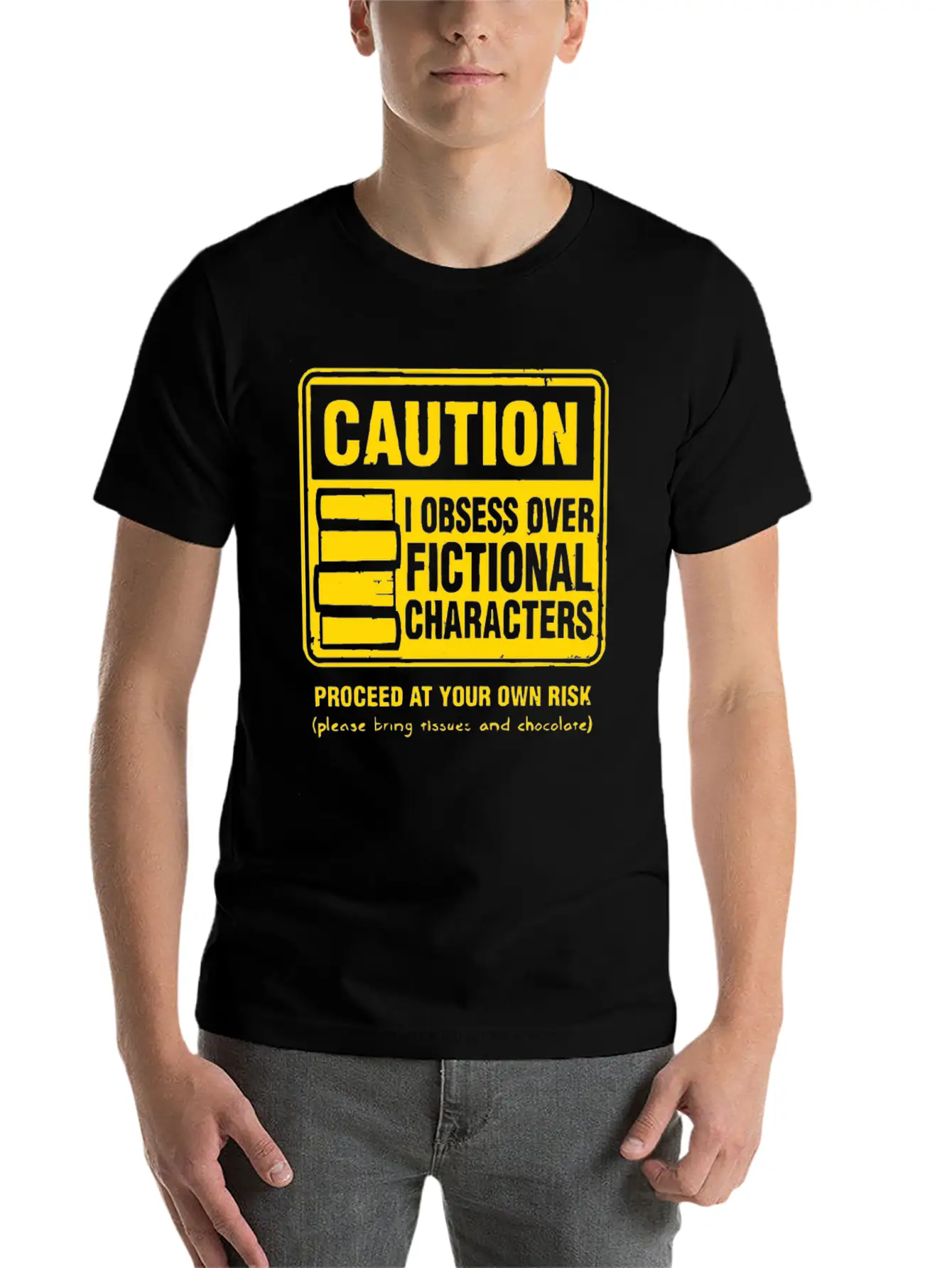 Character Caution Stylish Everyday T-Shirt – Unisex Basic Cotton Tee