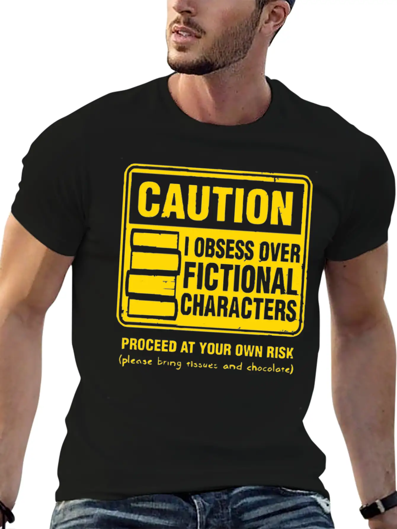 Character Caution Stylish Everyday T-Shirt – Unisex Basic Cotton Tee