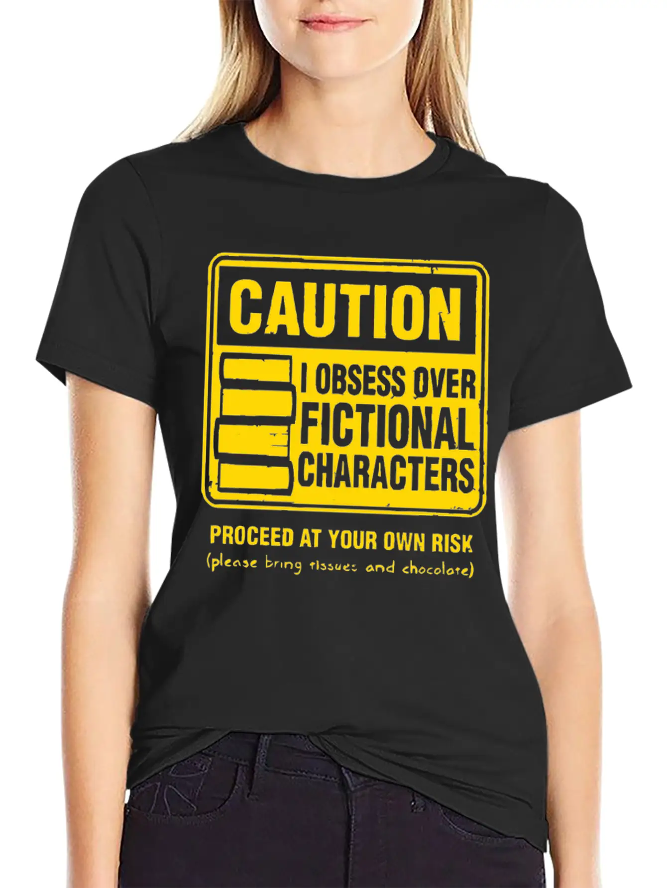 Character Caution Stylish Everyday T-Shirt – Unisex Basic Cotton Tee
