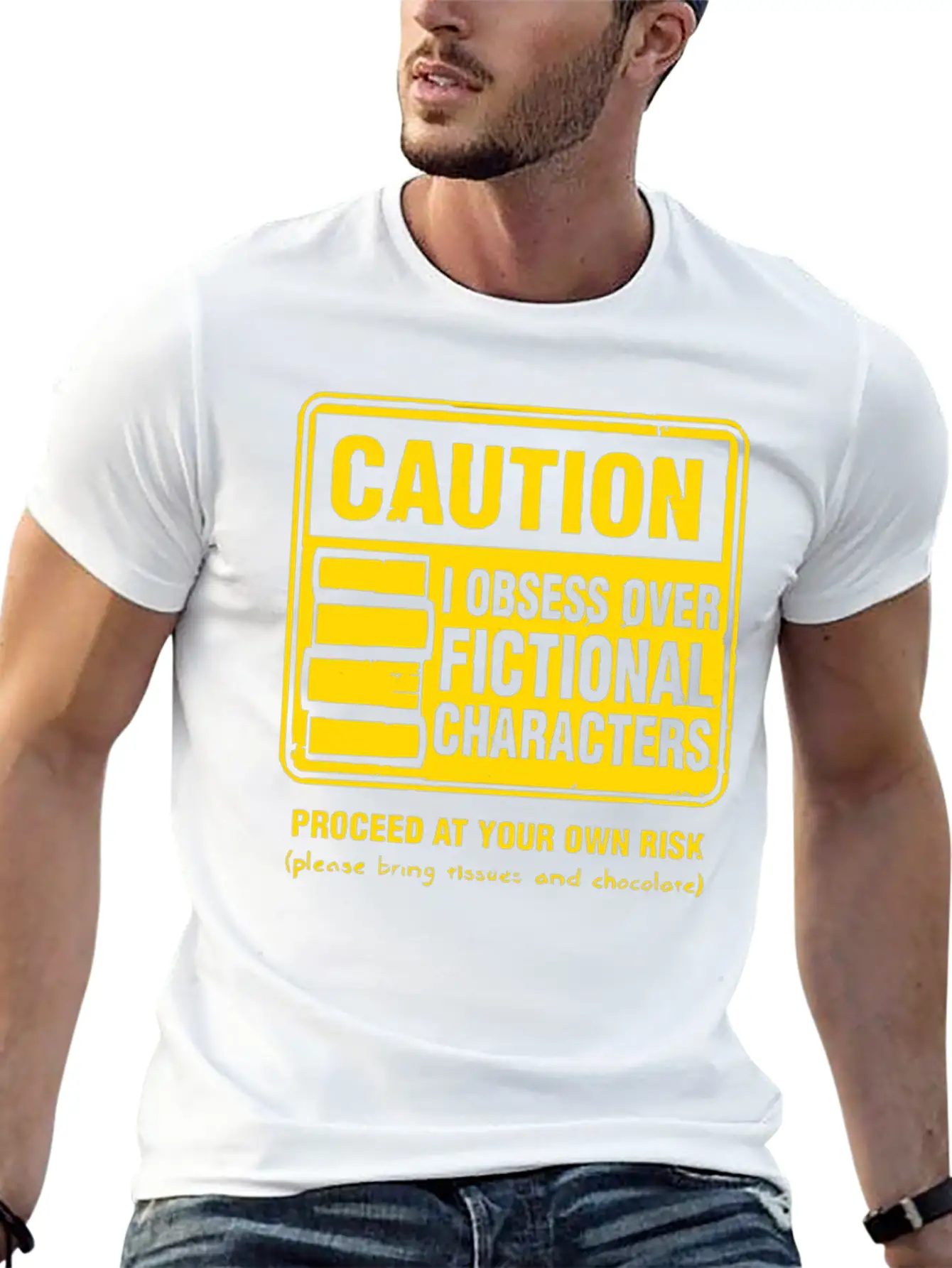 Character Caution Stylish Everyday T-Shirt – Unisex Basic Cotton Tee