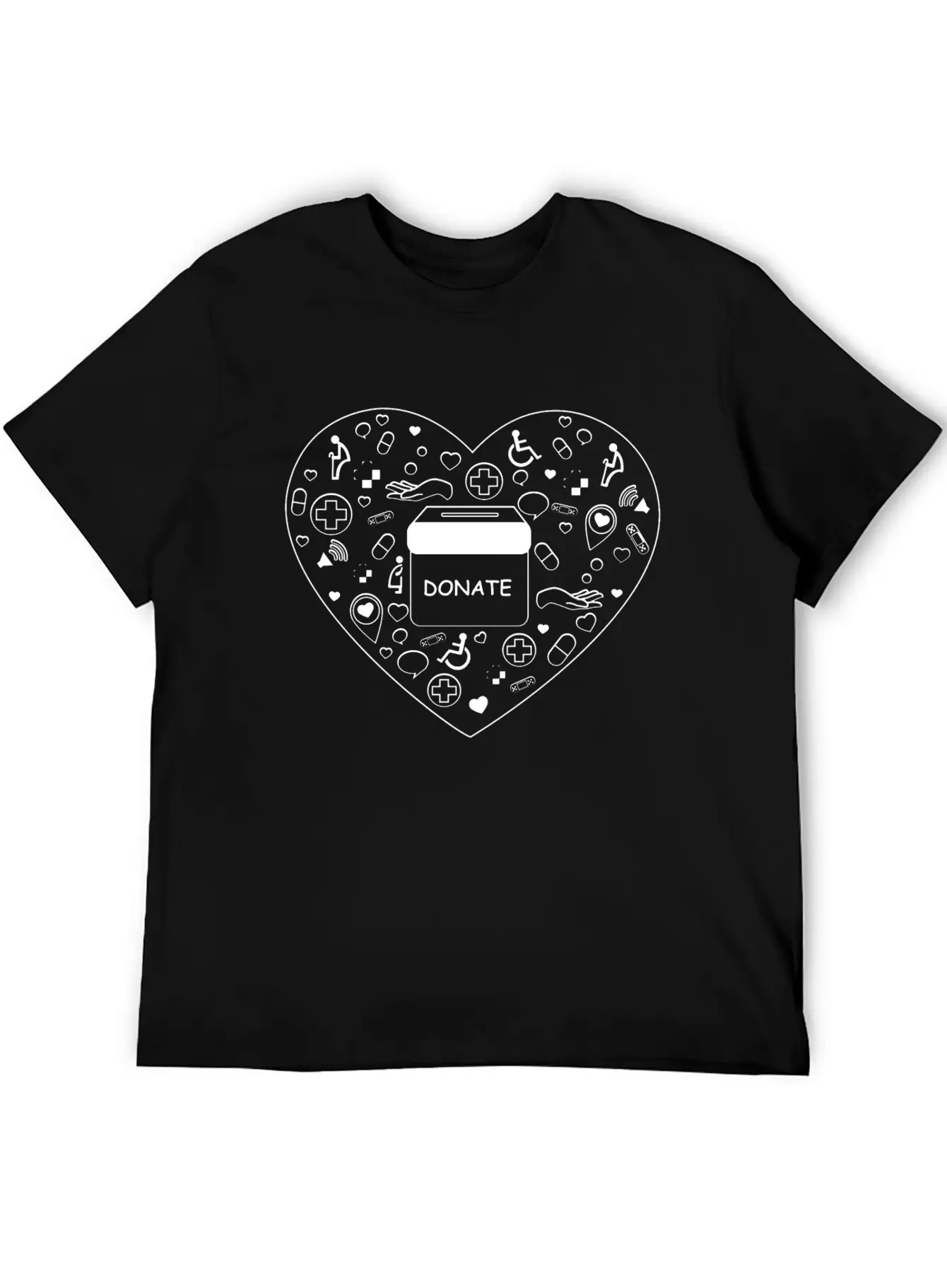 Charity For Medical And Health On Heart Shape Stylish Everyday T-Shirt – Unisex Basic Cotton Tee