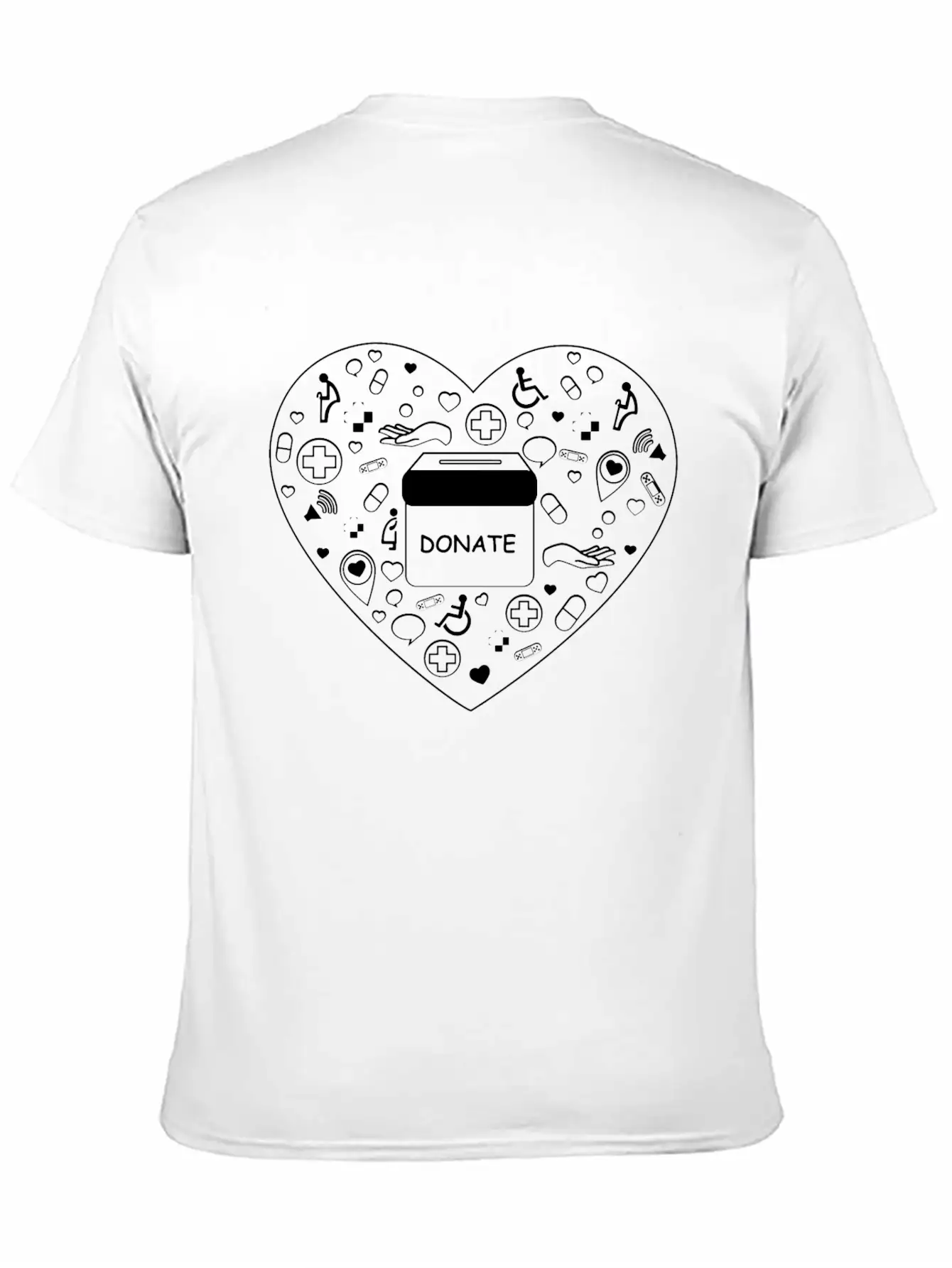 Charity For Medical And Health On Heart Shape Stylish Everyday T-Shirt – Unisex Basic Cotton Tee