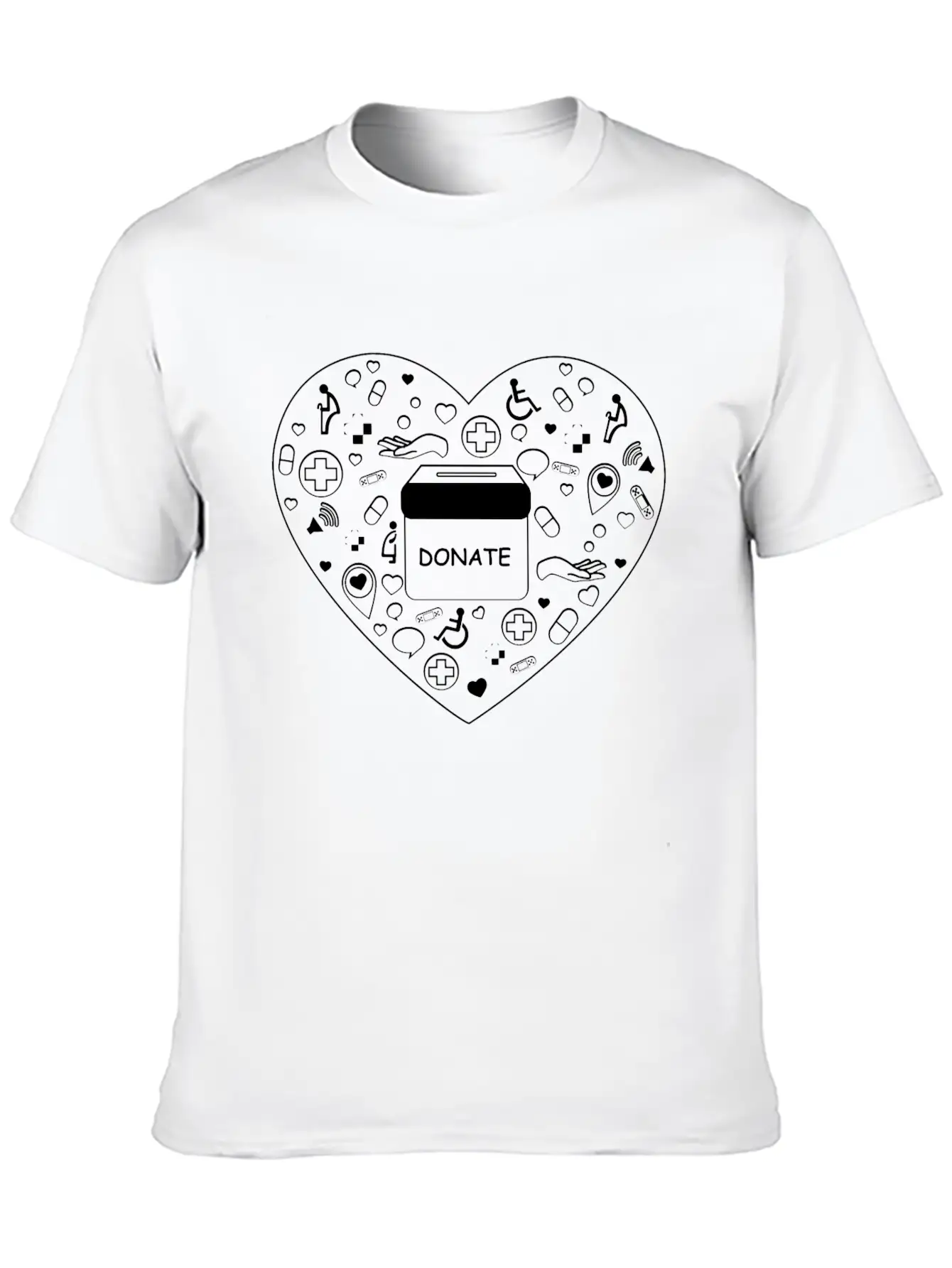 Charity For Medical And Health On Heart Shape Stylish Everyday T-Shirt – Unisex Basic Cotton Tee