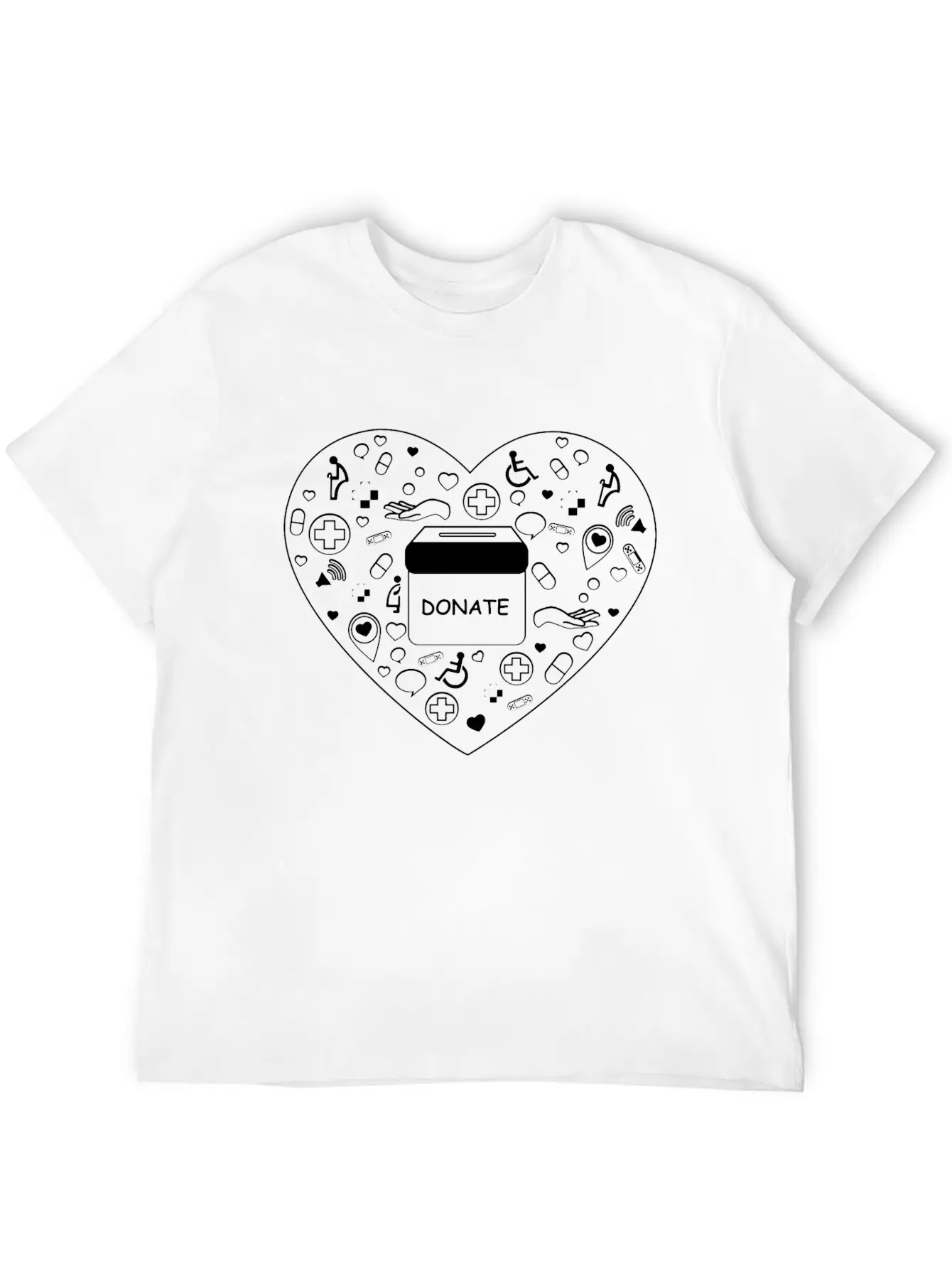 Charity For Medical And Health On Heart Shape Stylish Everyday T-Shirt – Unisex Basic Cotton Tee
