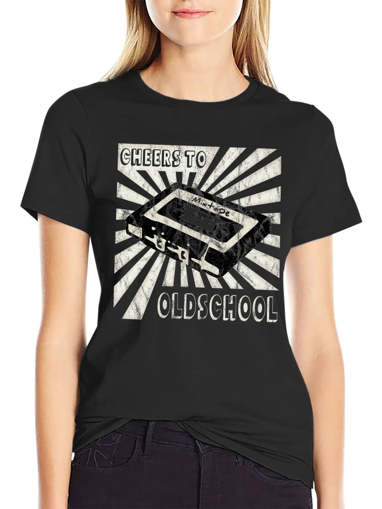 Cheers To Oldschool Mixtape Retro Vintage Present Stylish Everyday T-Shirt – Unisex Basic Cotton Tee