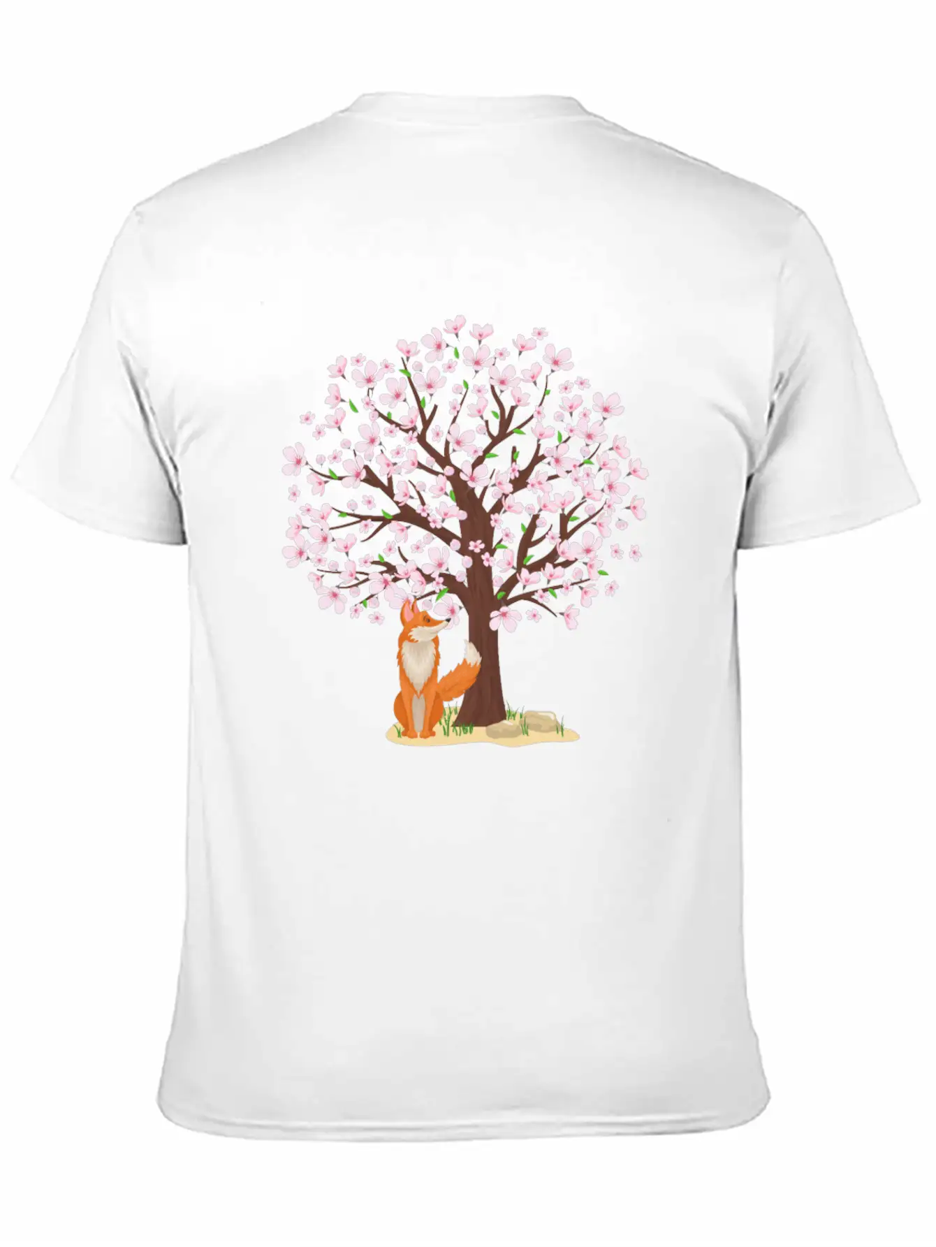 Cherry Blossom Fox Japanese Sakura Tree Timeless Short Sleeve Tee – Comfy And Minimalist Design