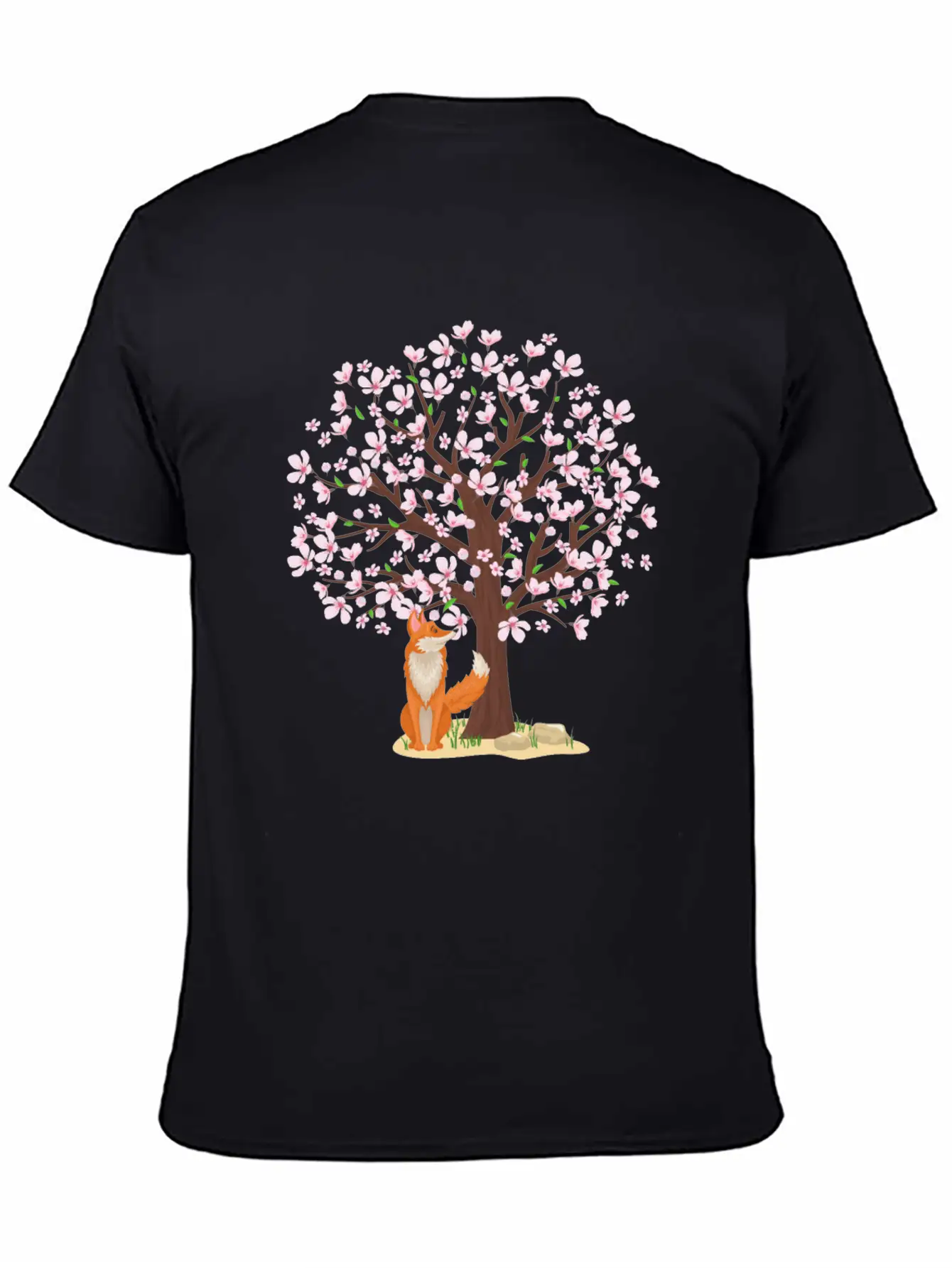 Cherry Blossom Fox Japanese Sakura Tree Timeless Short Sleeve Tee – Comfy And Minimalist Design