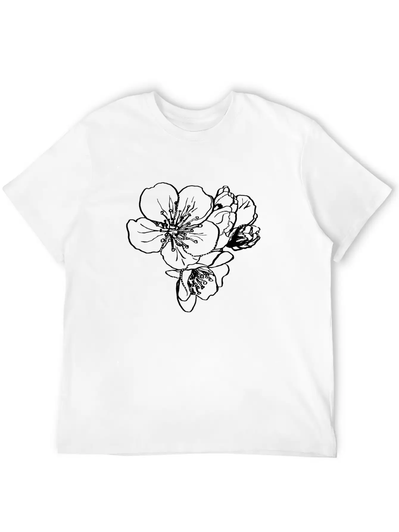 Cherry Blossoming. Flowering Tree. Spring Blossoms Unisex Short Sleeve Soft Cotton T-Shirt – Casual Everyday Wear