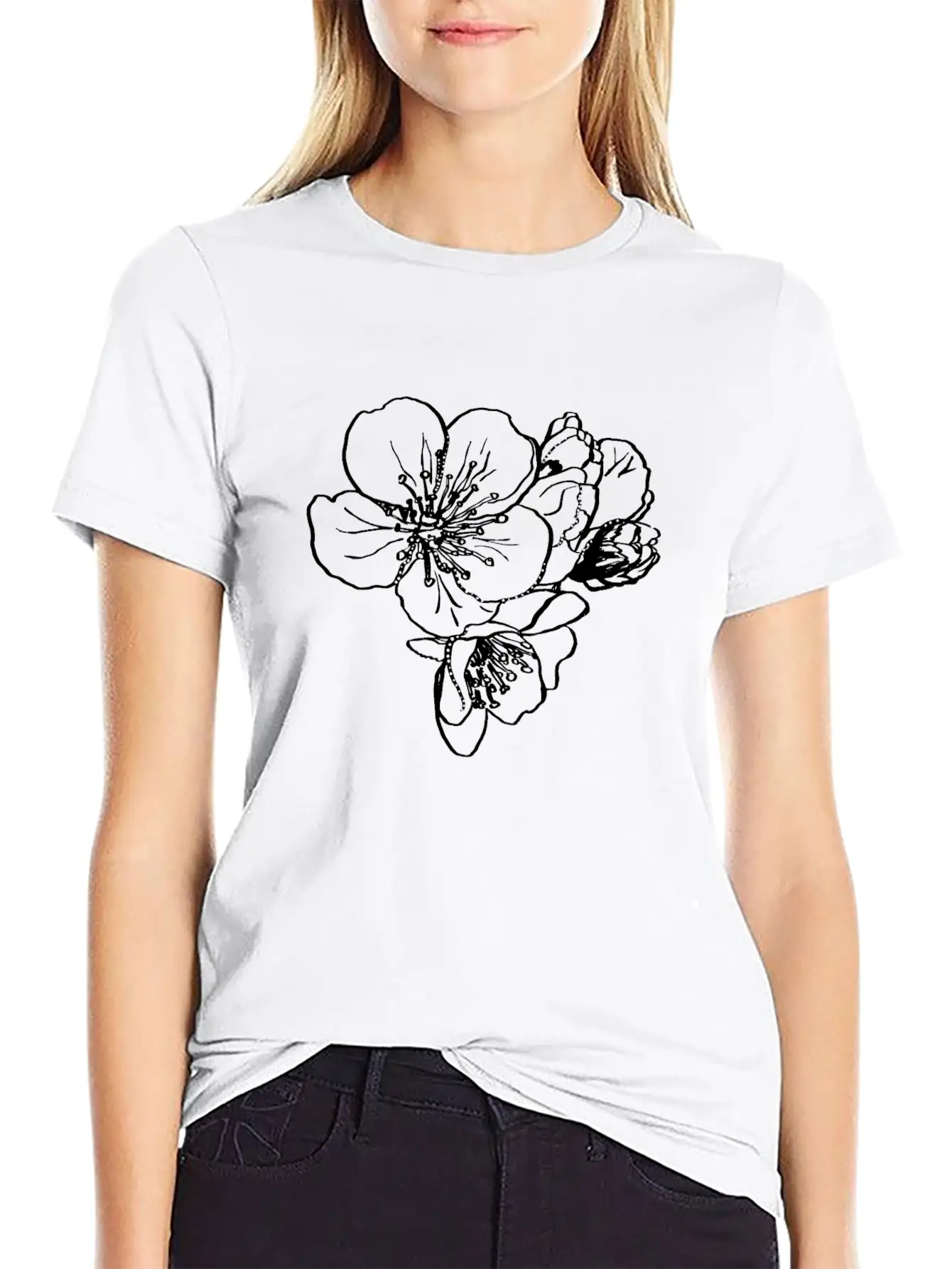 Cherry Blossoming. Flowering Tree. Spring Blossoms Unisex Short Sleeve Soft Cotton T-Shirt – Casual Everyday Wear