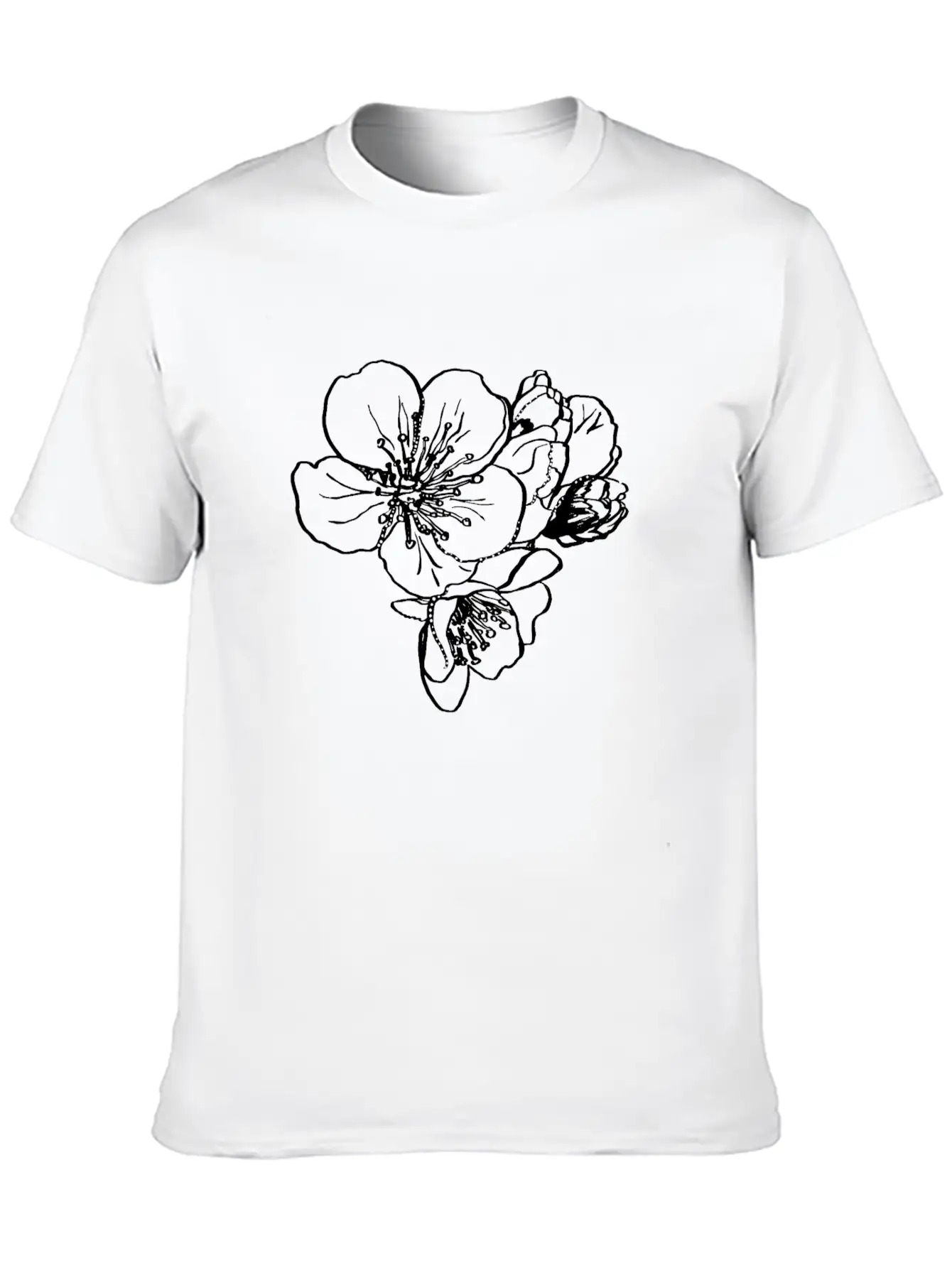 Cherry Blossoming. Flowering Tree. Spring Blossoms Unisex Short Sleeve Soft Cotton T-Shirt – Casual Everyday Wear