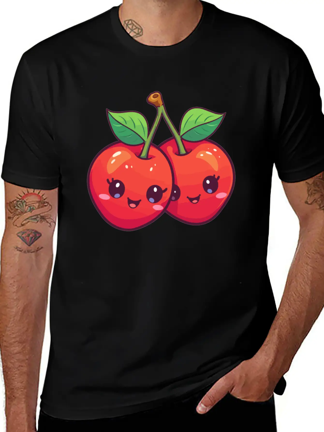 Cherry Kawaii Stylish Everyday T-Shirt – Unisex Basic Cotton Tee