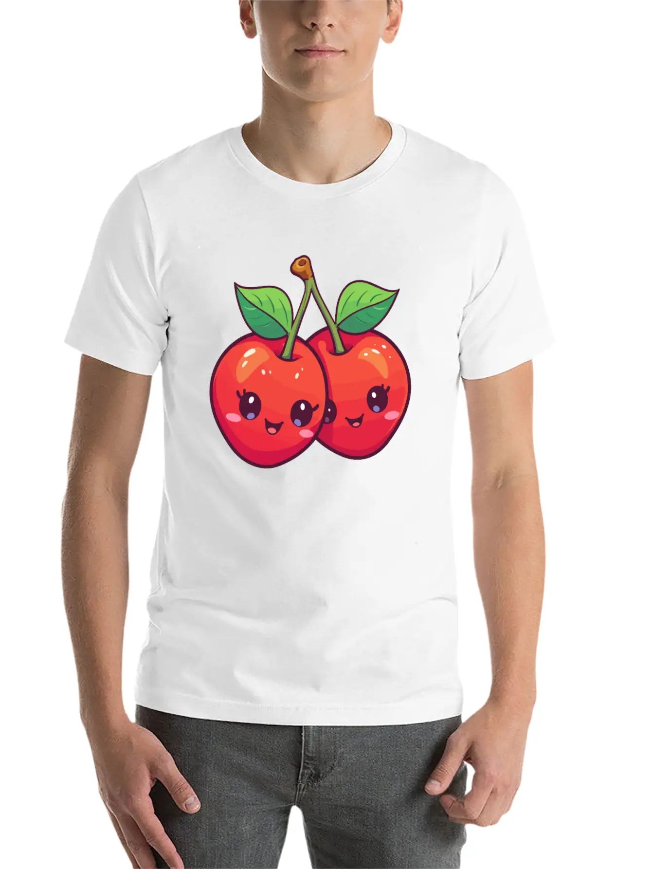 Cherry Kawaii Stylish Everyday T-Shirt – Unisex Basic Cotton Tee