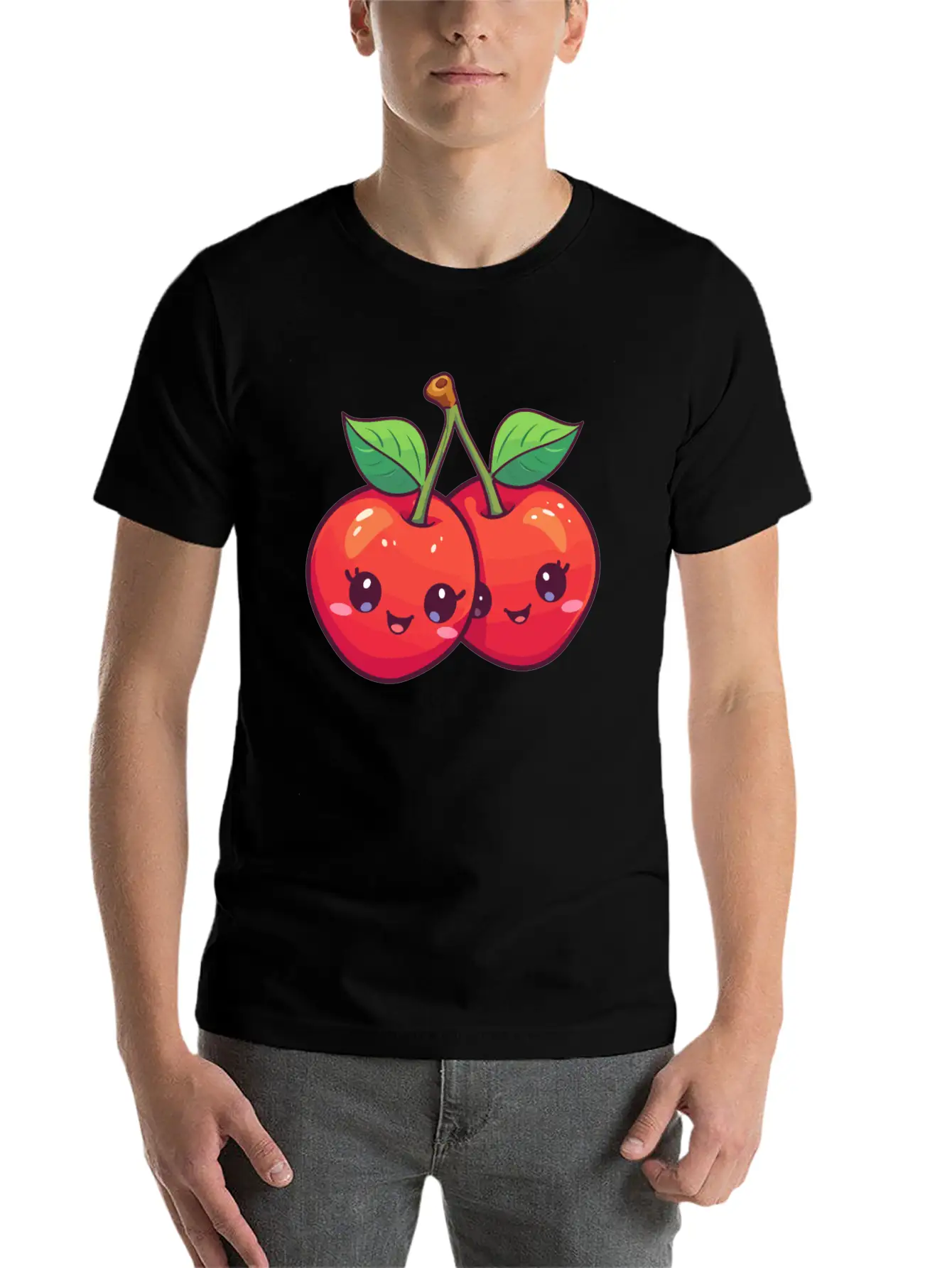 Cherry Kawaii Stylish Everyday T-Shirt – Unisex Basic Cotton Tee