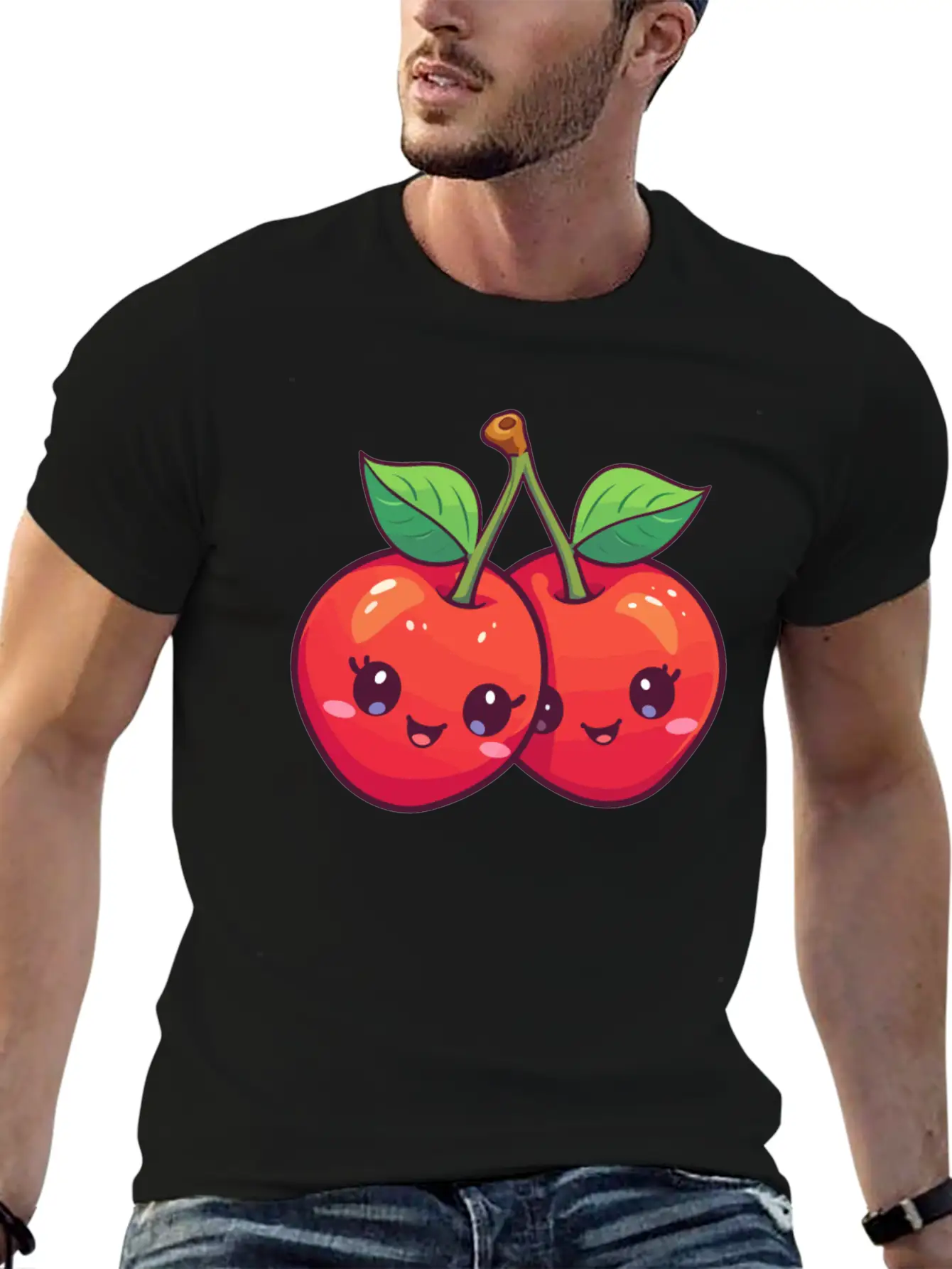 Cherry Kawaii Stylish Everyday T-Shirt – Unisex Basic Cotton Tee