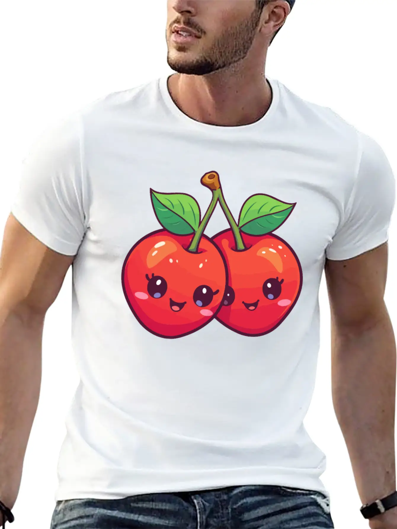 Cherry Kawaii Stylish Everyday T-Shirt – Unisex Basic Cotton Tee