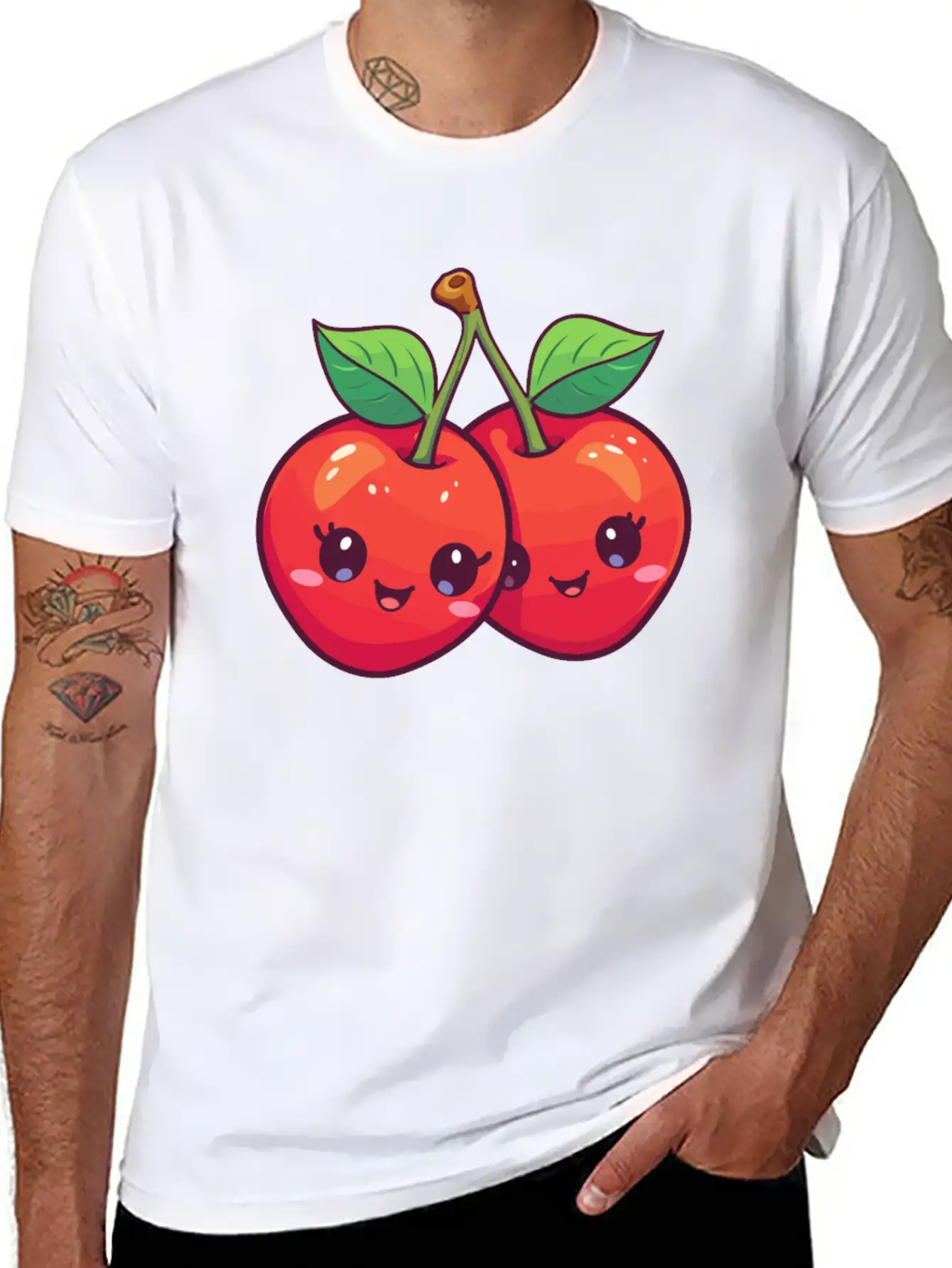Cherry Kawaii Stylish Everyday T-Shirt – Unisex Basic Cotton Tee