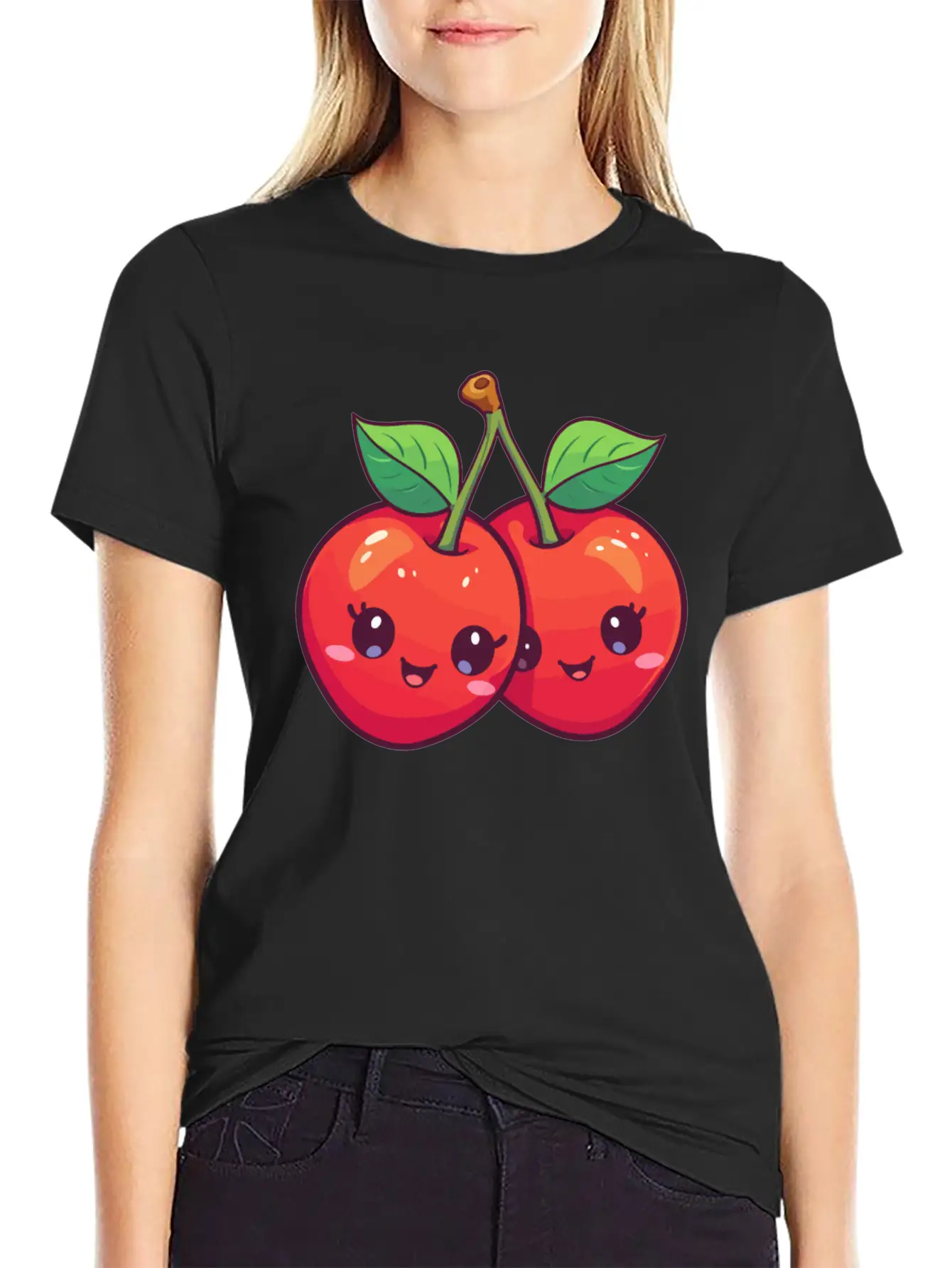 Cherry Kawaii Stylish Everyday T-Shirt – Unisex Basic Cotton Tee