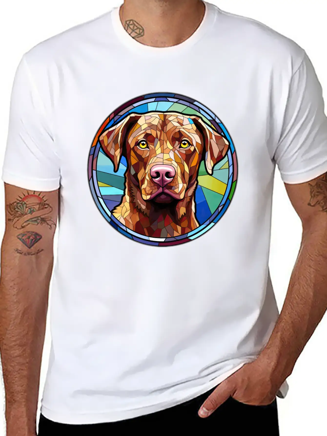 Chesapeake Bay Retriever Dog Breed Watercolor Glas Relaxed Everyday Tee – Lightweight And Durable Cotton