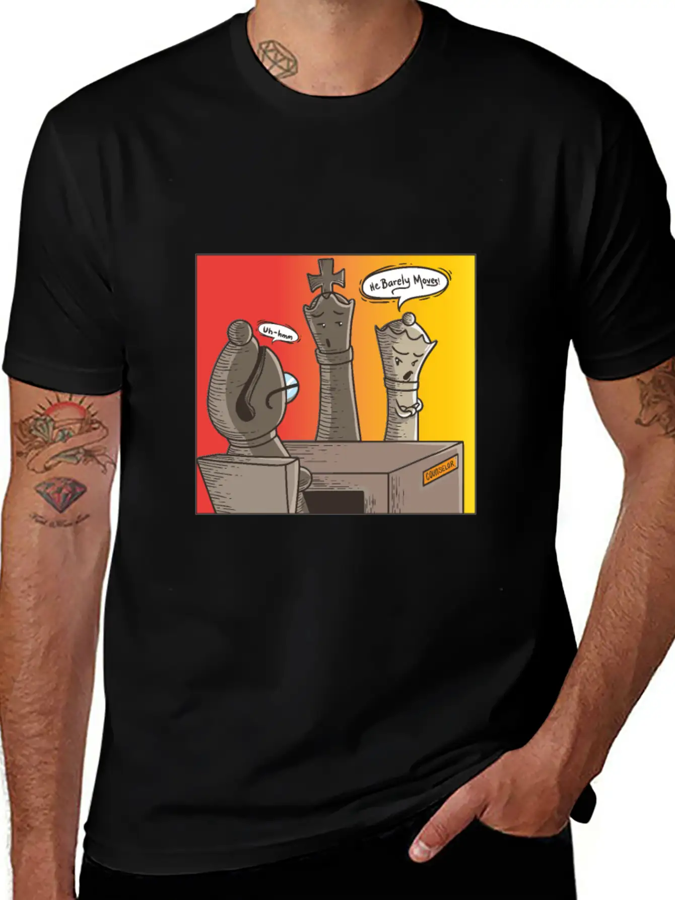 Chess He Barely Moves Basic Graphic T-Shirt – Daily Comfort In Soft Cotton