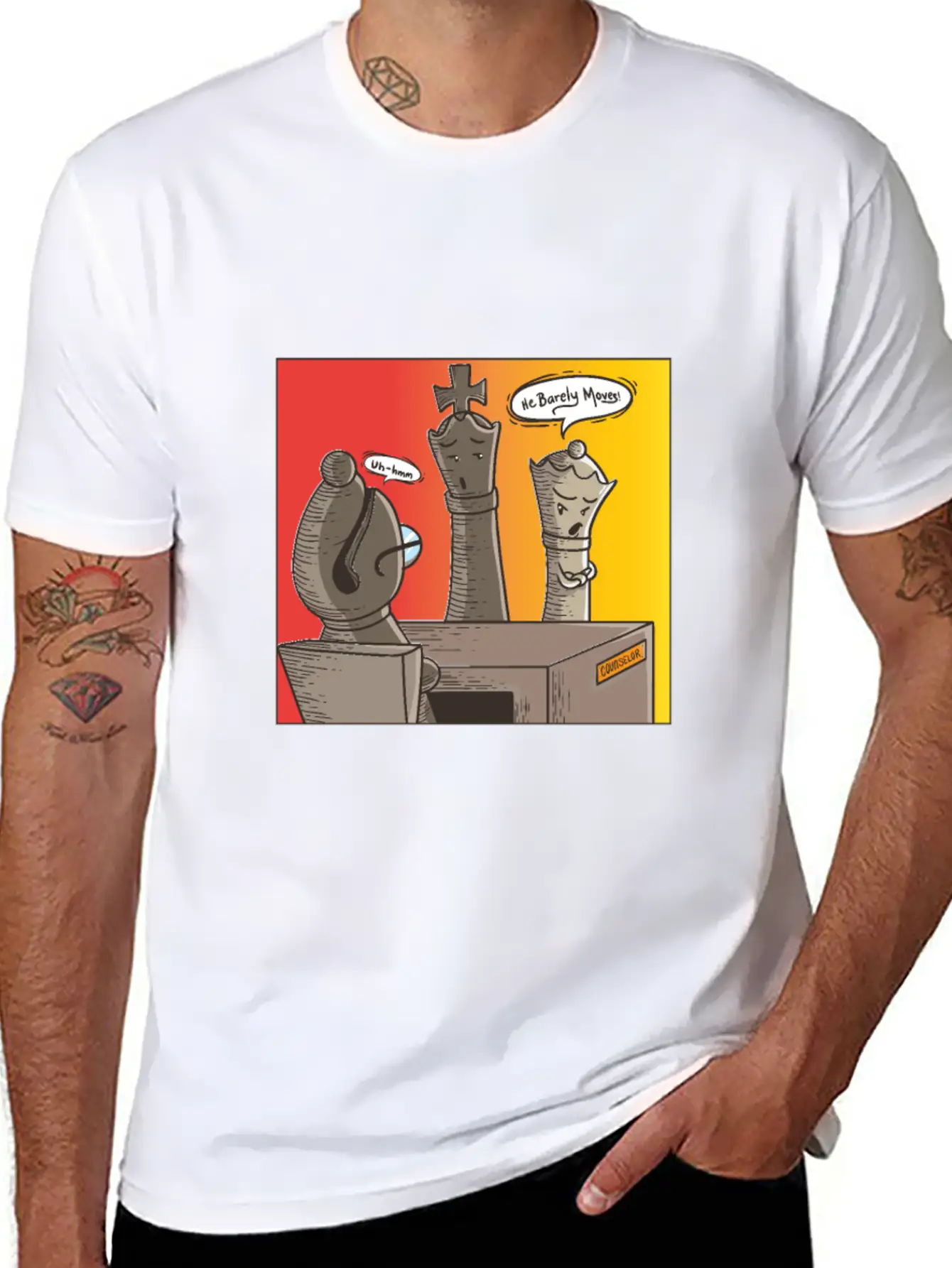 Chess He Barely Moves Basic Graphic T-Shirt – Daily Comfort In Soft Cotton