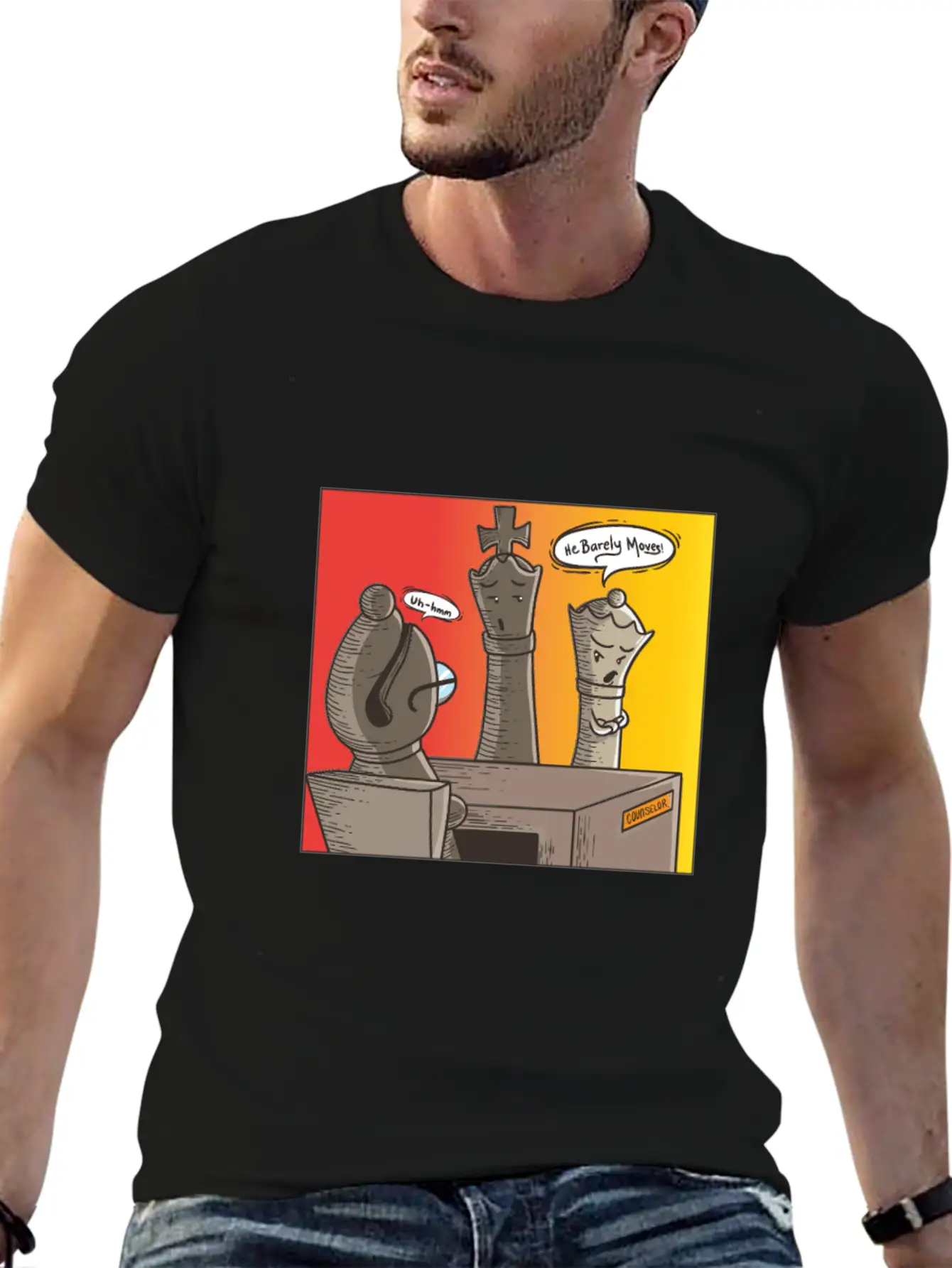Chess He Barely Moves Basic Graphic T-Shirt – Daily Comfort In Soft Cotton