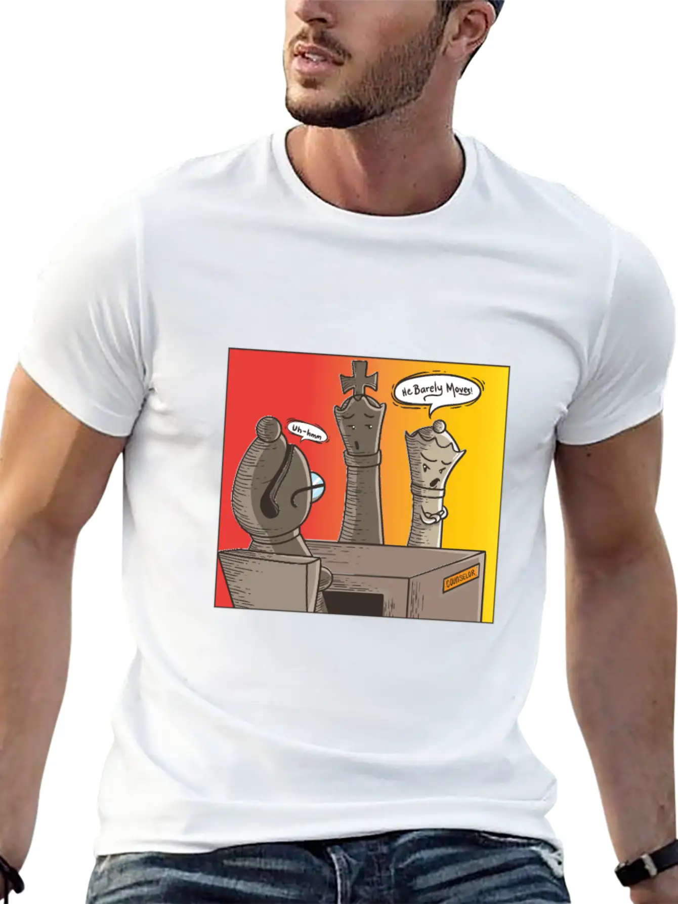 Chess He Barely Moves Basic Graphic T-Shirt – Daily Comfort In Soft Cotton