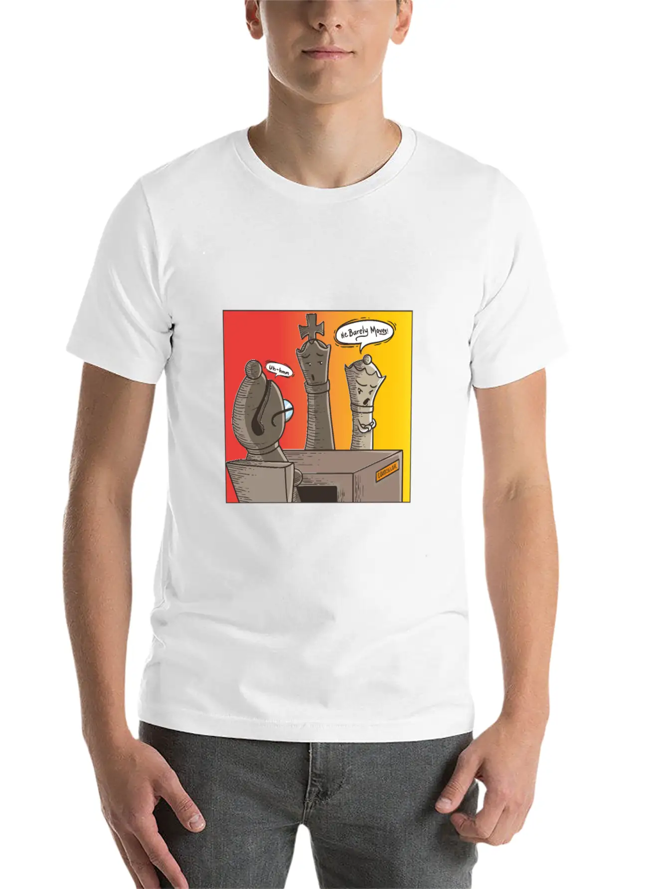 Chess He Barely Moves Basic Graphic T-Shirt – Daily Comfort In Soft Cotton