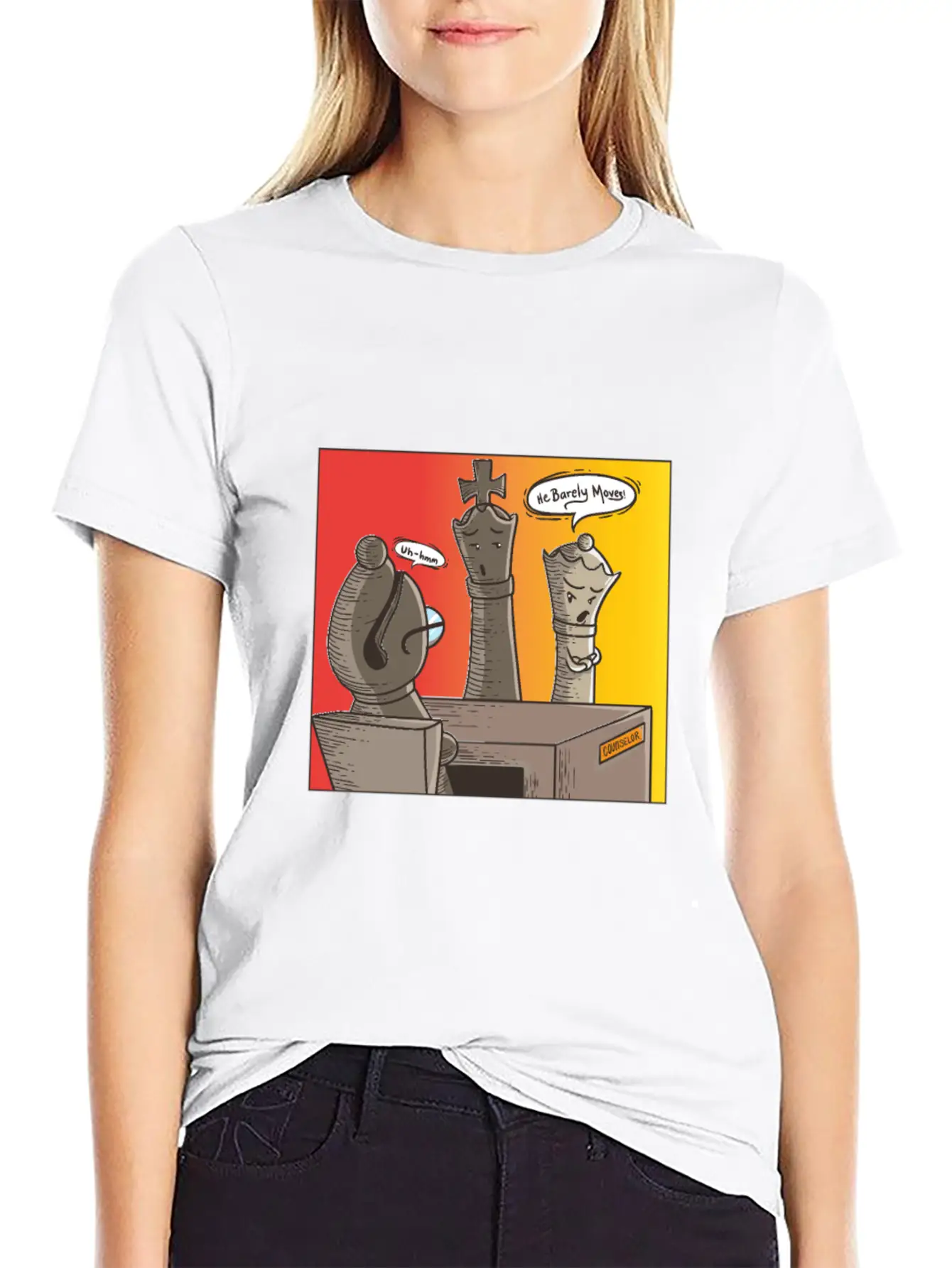 Chess He Barely Moves Basic Graphic T-Shirt – Daily Comfort In Soft Cotton