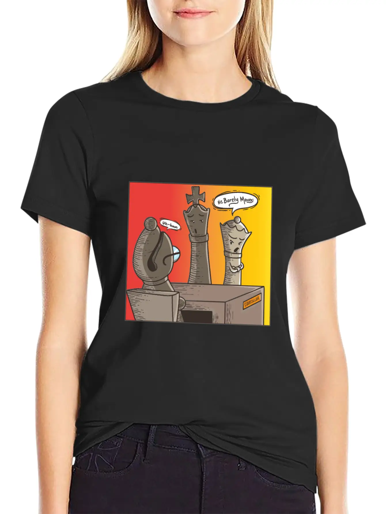Chess He Barely Moves Basic Graphic T-Shirt – Daily Comfort In Soft Cotton