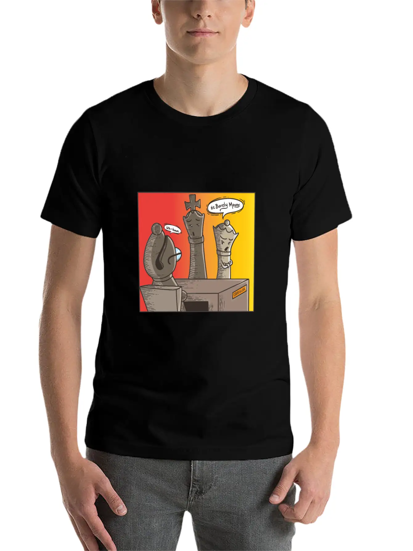Chess He Barely Moves Basic Graphic T-Shirt – Daily Comfort In Soft Cotton