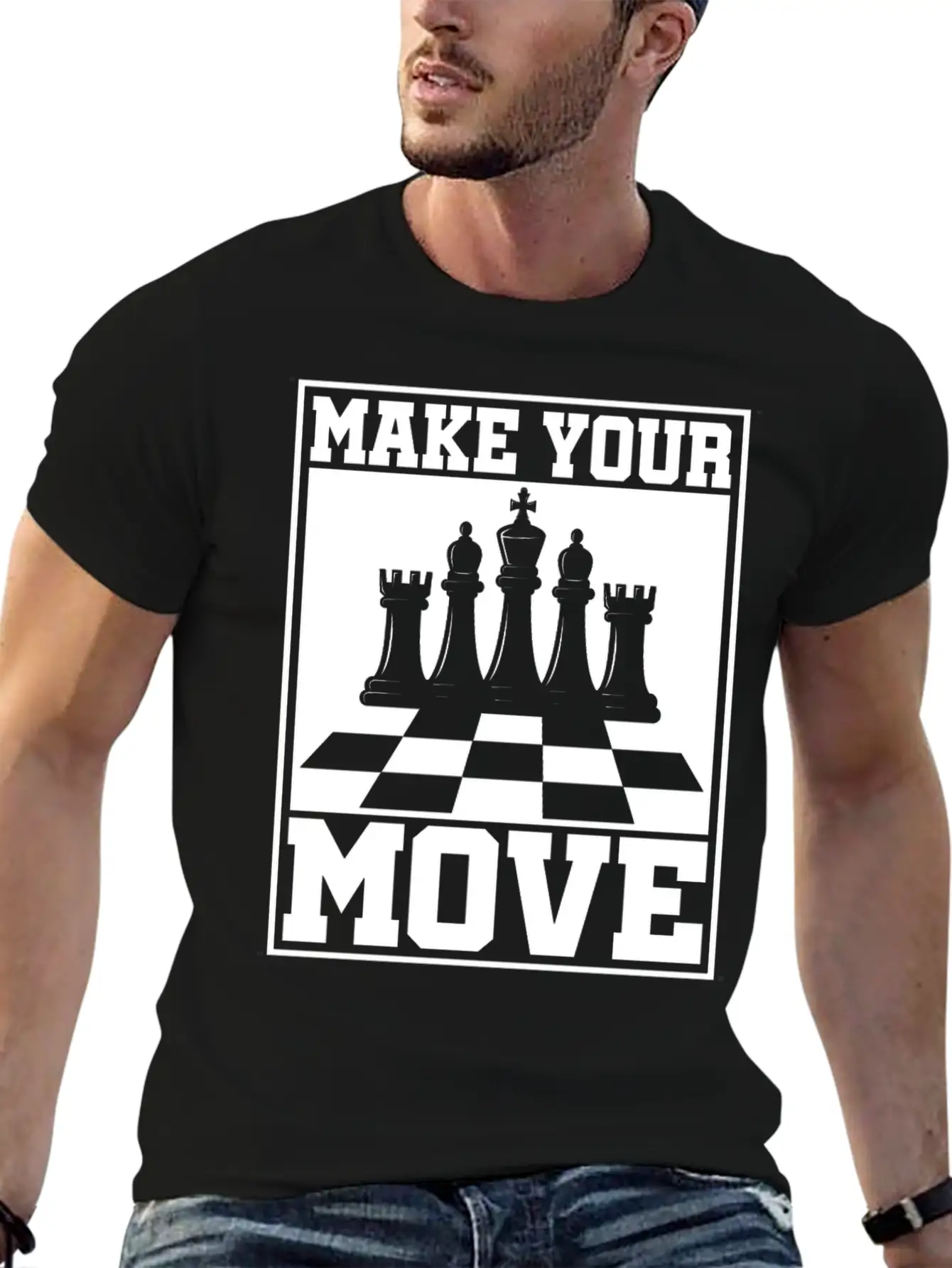 Chess Players Tournament For Thinkers, Smart Unisex Short Sleeve Soft Cotton T-Shirt – Casual Everyday Wear