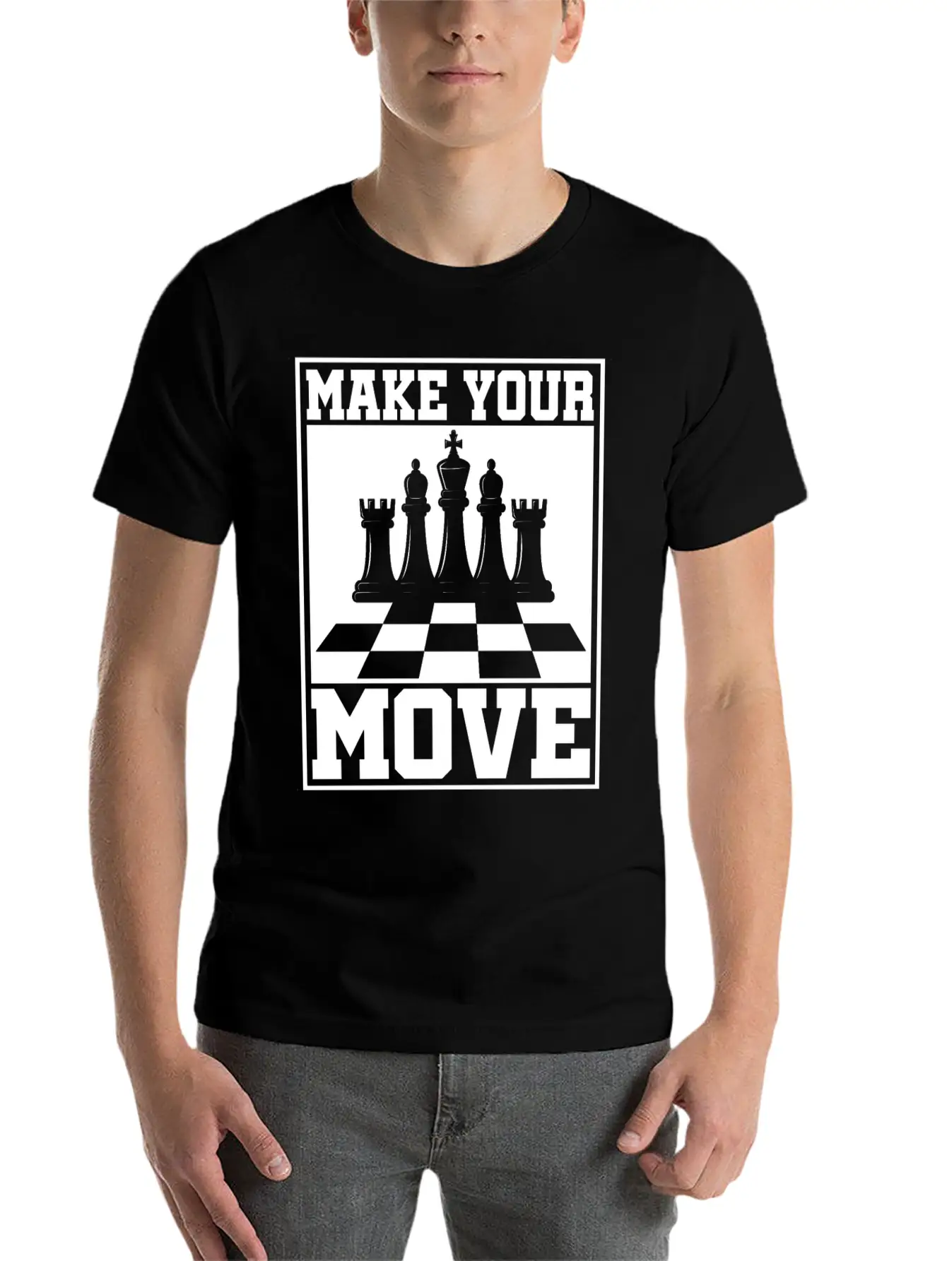 Chess Players Tournament For Thinkers, Smart Unisex Short Sleeve Soft Cotton T-Shirt – Casual Everyday Wear
