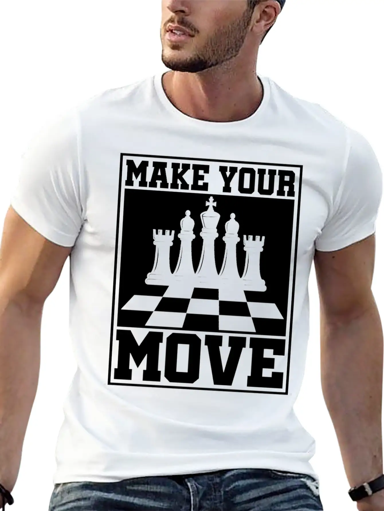 Chess Players Tournament For Thinkers, Smart Unisex Short Sleeve Soft Cotton T-Shirt – Casual Everyday Wear
