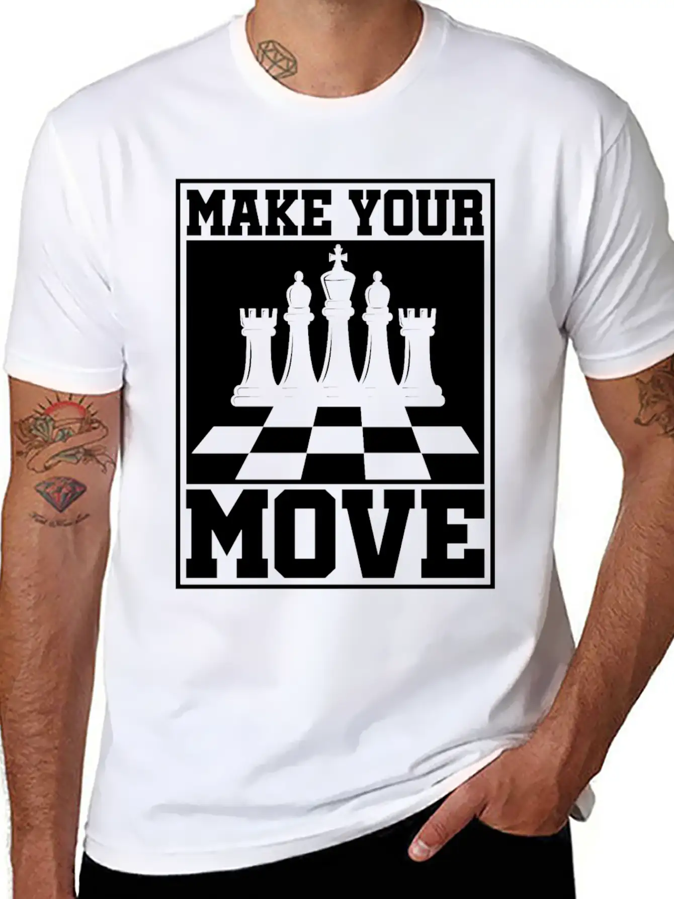 Chess Players Tournament For Thinkers, Smart Unisex Short Sleeve Soft Cotton T-Shirt – Casual Everyday Wear